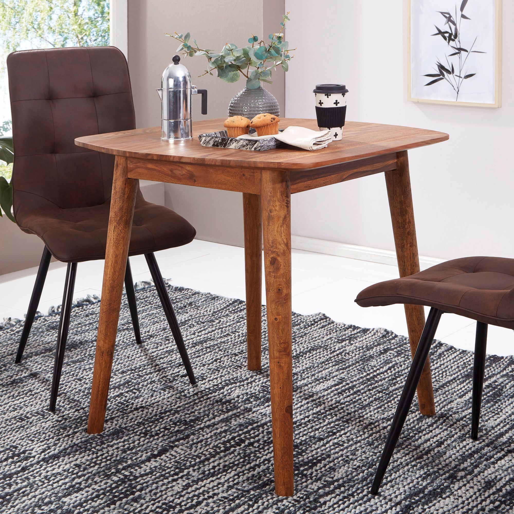 Image of Dining Table Solid Wood Table, Designer Kitchen Table Wood, Massive Wooden Table Rustic, Dining Table Massive Modern