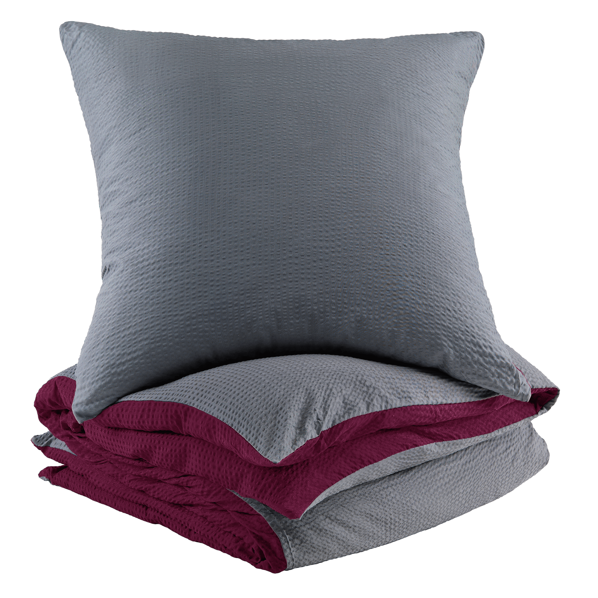 Seersucker Summer Bedding Set 135x200 2-piece - Duvet Cover 135x200 Cm + Pillowcase 80x80 Cm - Reversible - Suitable For Allergy Sufferers - With Zipper