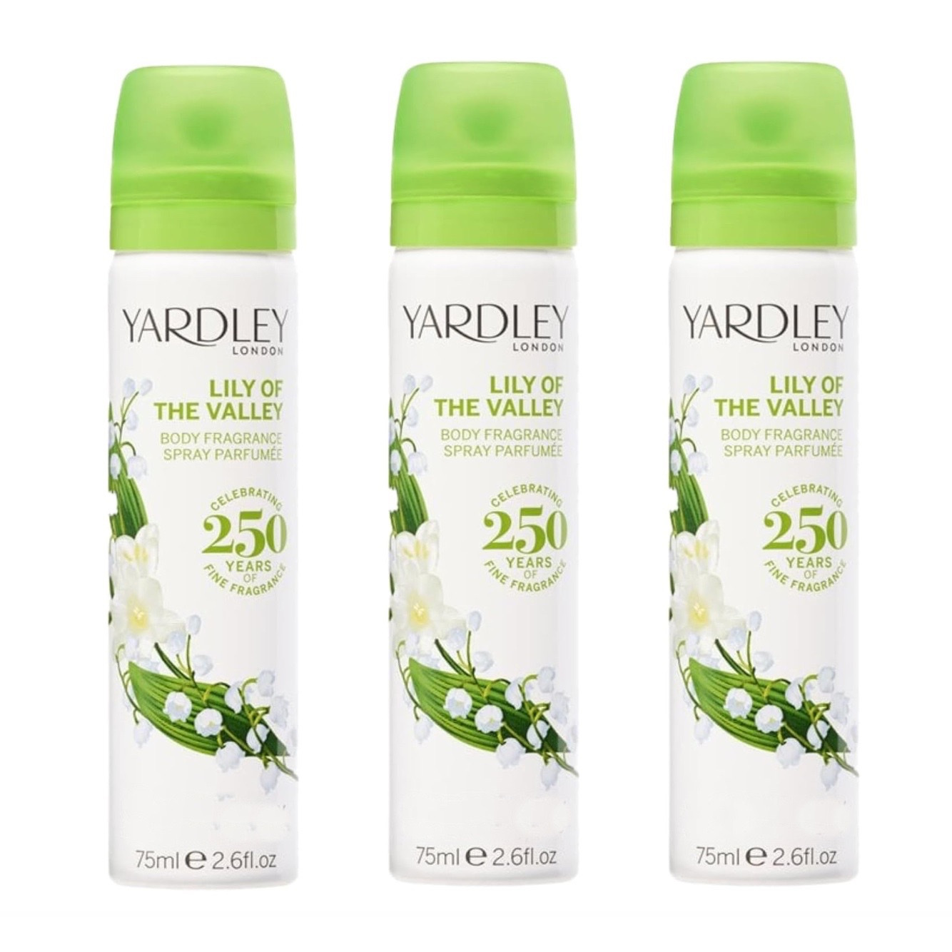 TEMU London Lily Of The Valley, Floral Body Spray For Women With Notes Of Pear And , Delicate Lily Perfume For Women 3 X 75ml