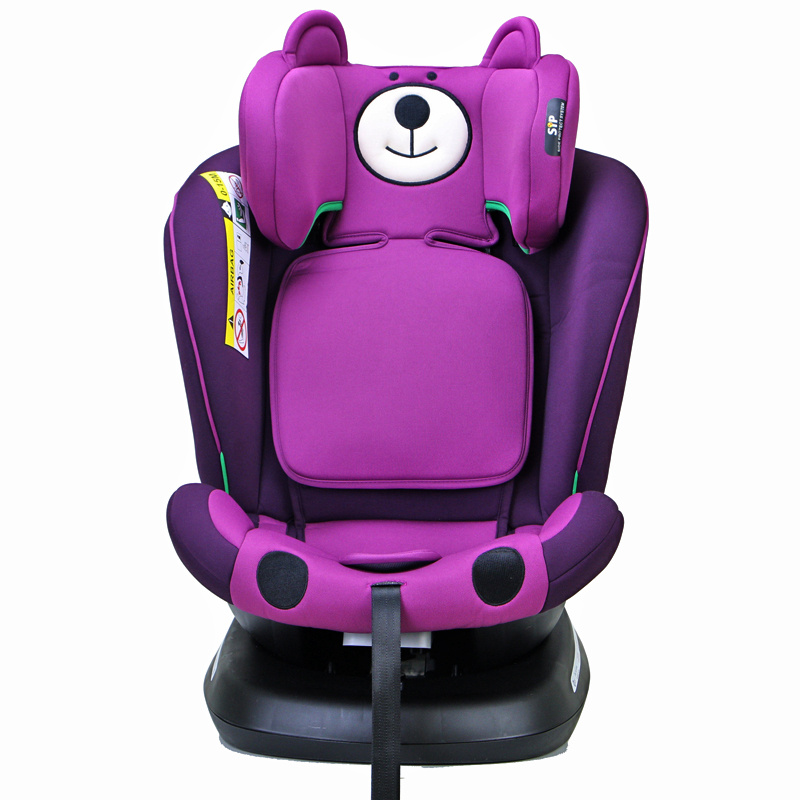 TWT Plus iSize Buf Boof UrsPurple Dječja sjedalica s ISOFIX-om, 360° rotirajuća, gornji pričvrsni remen, 0-36 kg, 40-150 cm