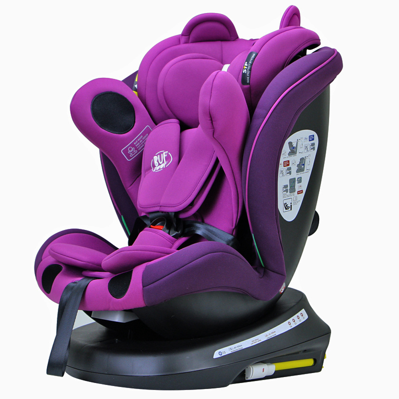 TWT Plus iSize Buf Boof UrsPurple Dječja sjedalica s ISOFIX-om, 360° rotirajuća, gornji pričvrsni remen, 0-36 kg, 40-150 cm