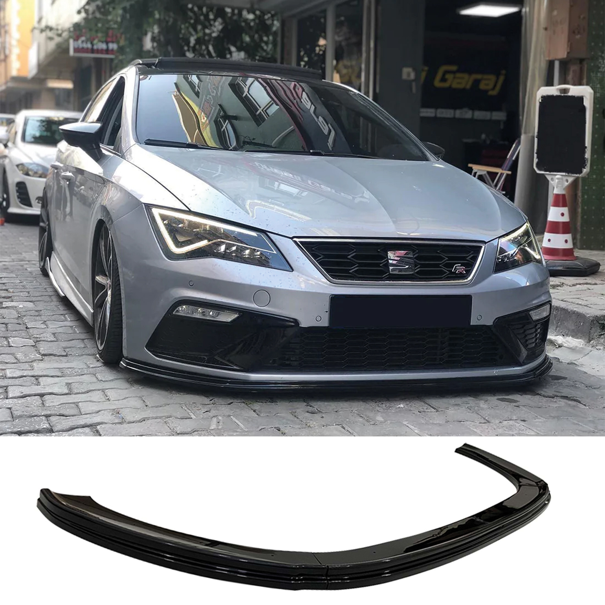 Image of Front Bumper Lip Wrap For Seat Leon Mk3 Fl 2017-2020 3pcs All Cars Adjustable Car Tuning Body Kit Body Part