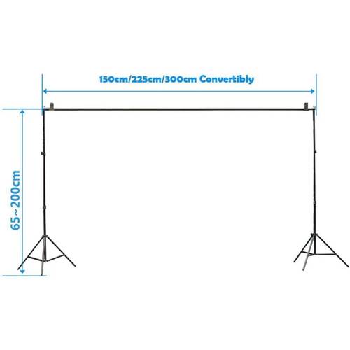 2 x 3 m support de fond photo, support toile de fond réglable avec 3 pinces, un sac de transport et 2 sacs de sable, pour professionnel fond studio photo, photographie .