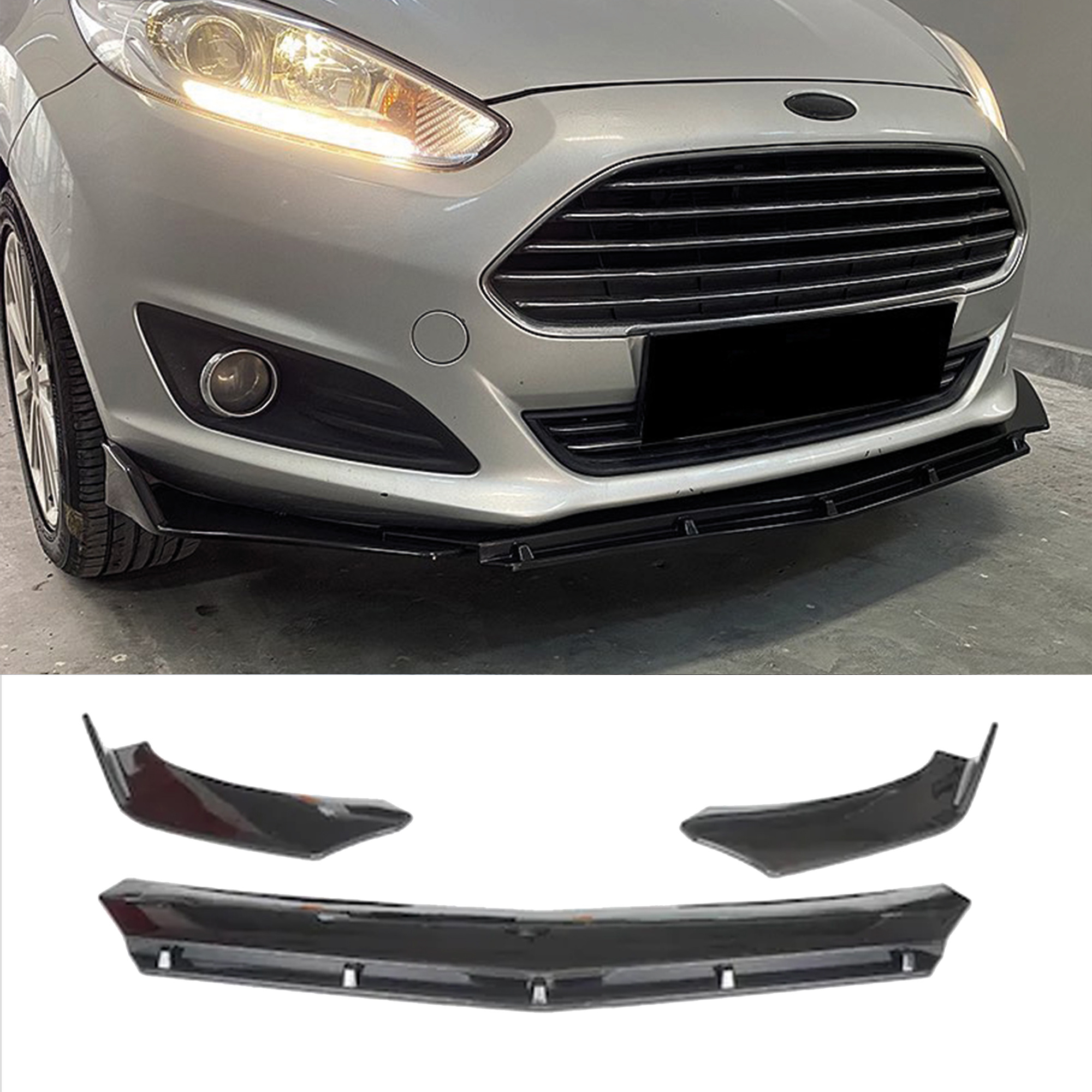 Front Bumper Lip Wrap For Ford Br Model 3pcs All Car Adjustable Universal Car Tuning Body Part Body Kit