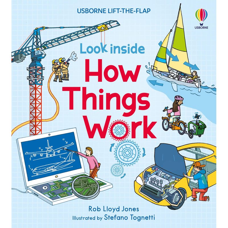 TEMU Usborne Lift-the-flap Look Inside How Things Work By Rob Lloyd Jones- Stem Learning Book For Kids | Explore Machines, Gadgets, And Technology"