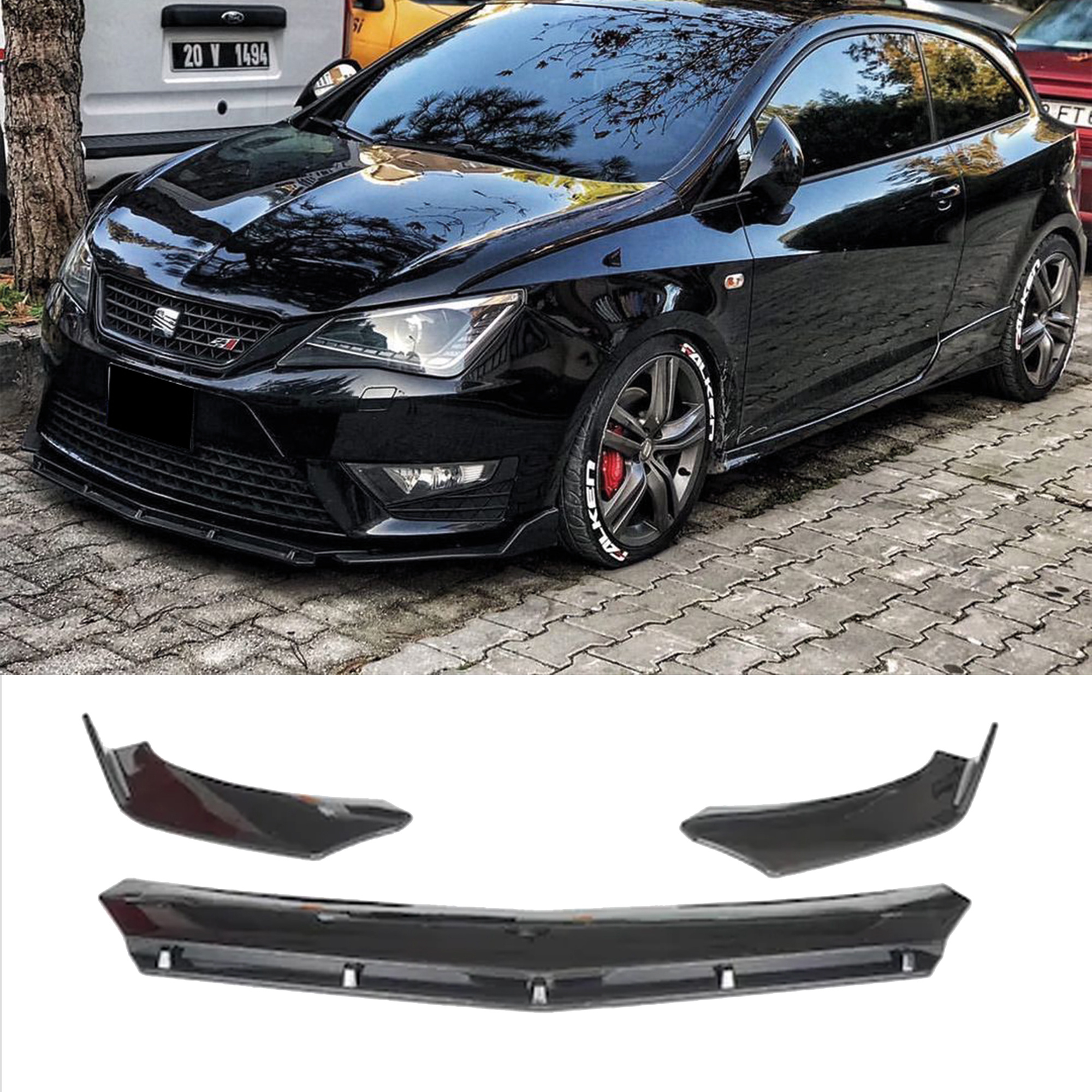 TEMU Lèvre de enveloppante pour MK3 Br, modèle 3 pièces, universelle et réglable pour toutes , pièce de carrosserie, kit de tuning
