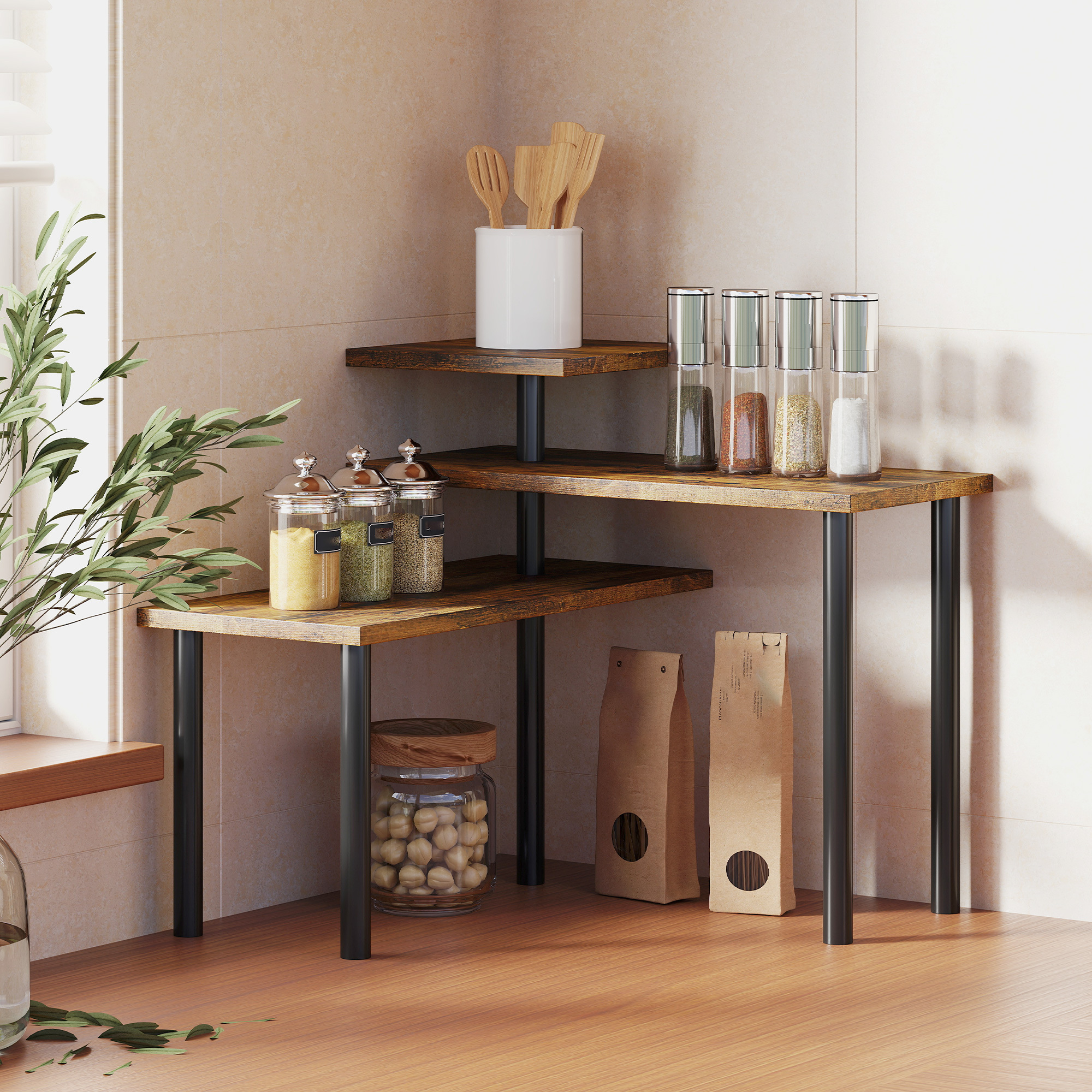 wasserkocher 2l aus Edelstahl - Motiv:Blumenhirsch
