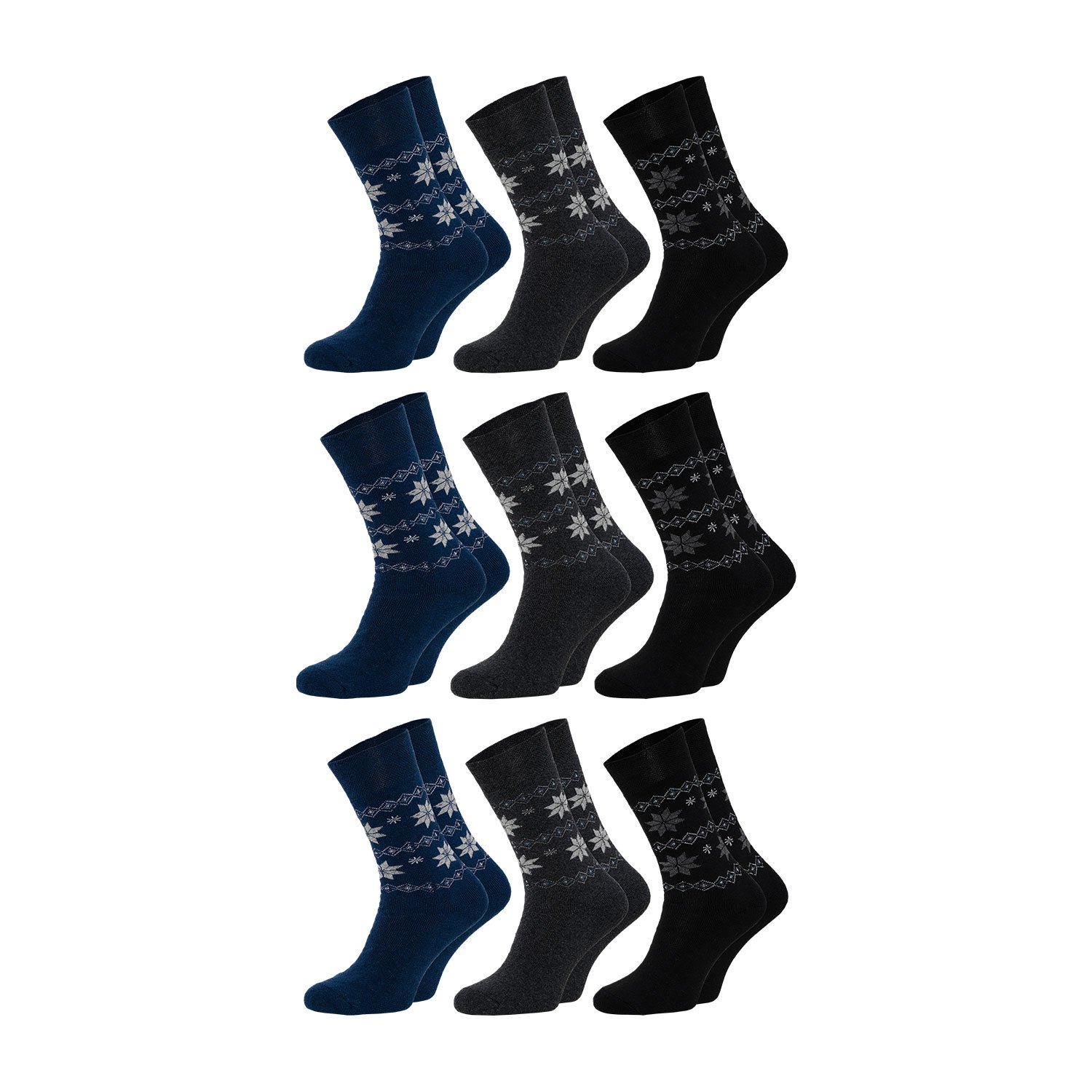 Image of 9 Pairs Of Chili Lifestyle Thermal Socks, Winter Socks, Soft-bound, For Women And Men, Sizes 35-38 / 39-42 / 43-46