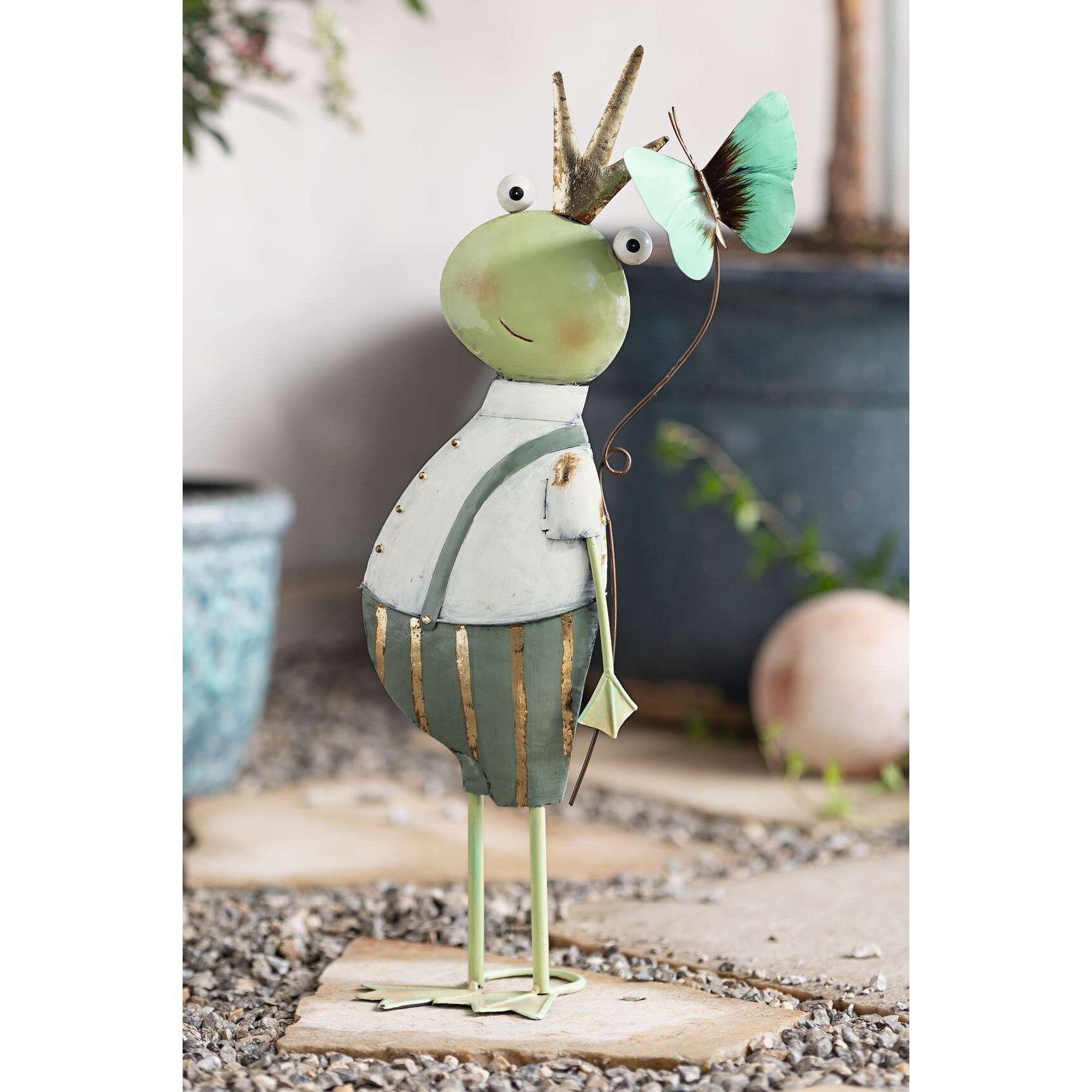 Metal Decorative Frog With , , Frog Figurine, Frog Decor, Outdoor Garden Decoration