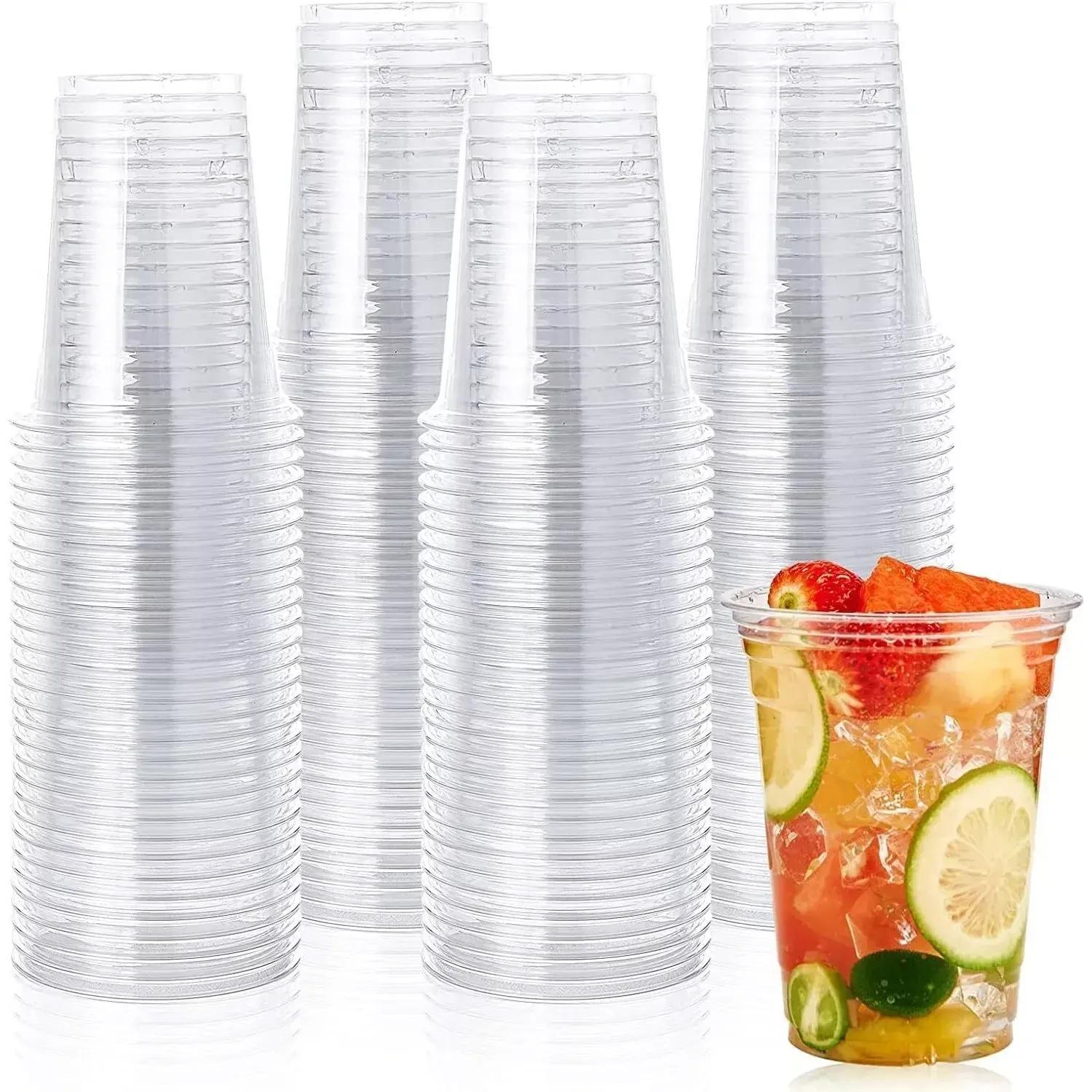 TEMU Clear Plastic Cups, 100/200/500/1000pcs, Disposable Clear Cups, 7oz/180ml, Disposable Plastic Cups, Clear Cups, Disposable Tumblers, Heavy Duty,