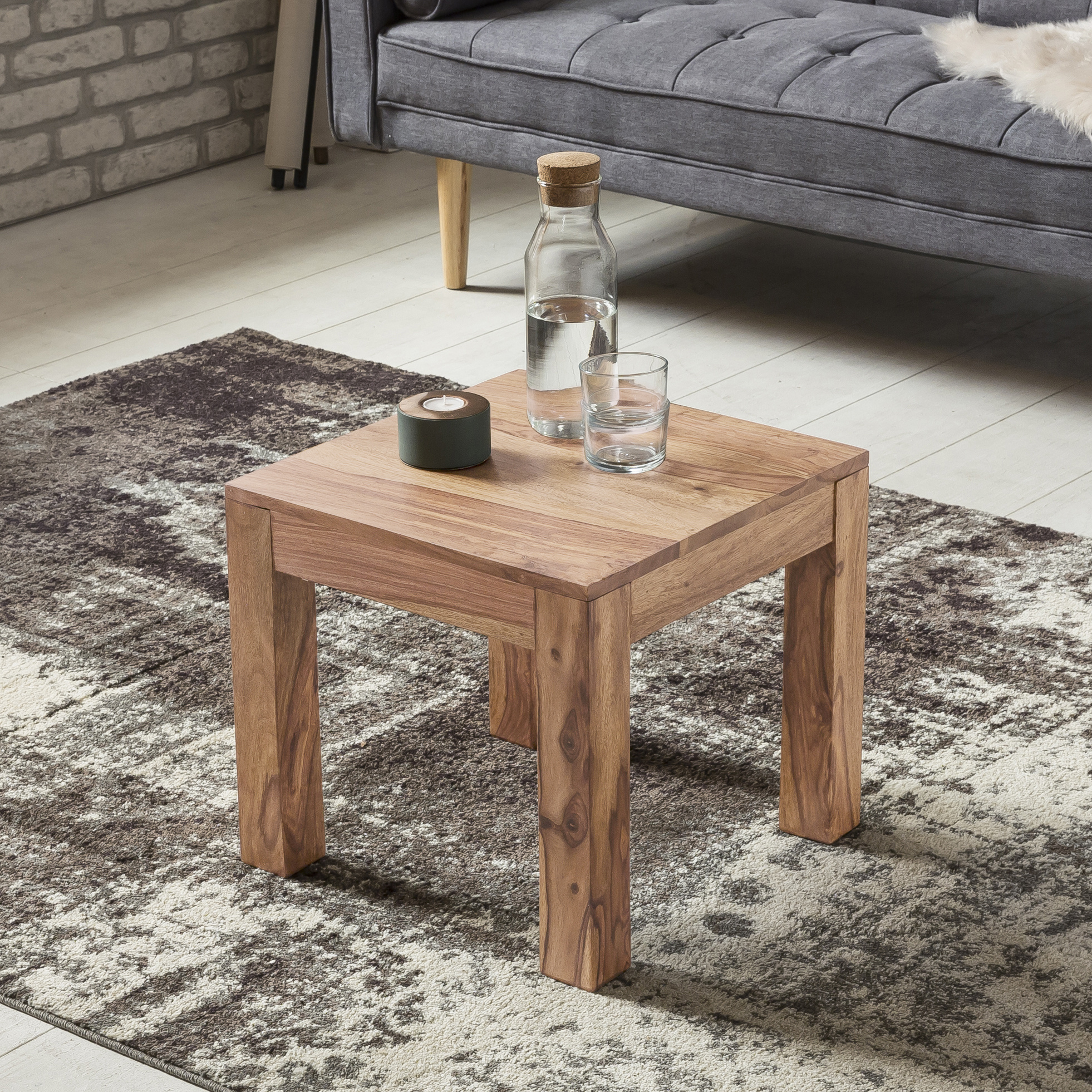 Solid Wood Coffee Table Wide Living Room Country House Style Side Table Selectable