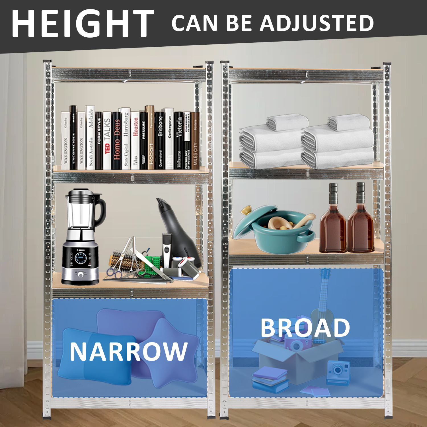 4-Tier Galvanised Racking Garage Shelving Storage Shelves