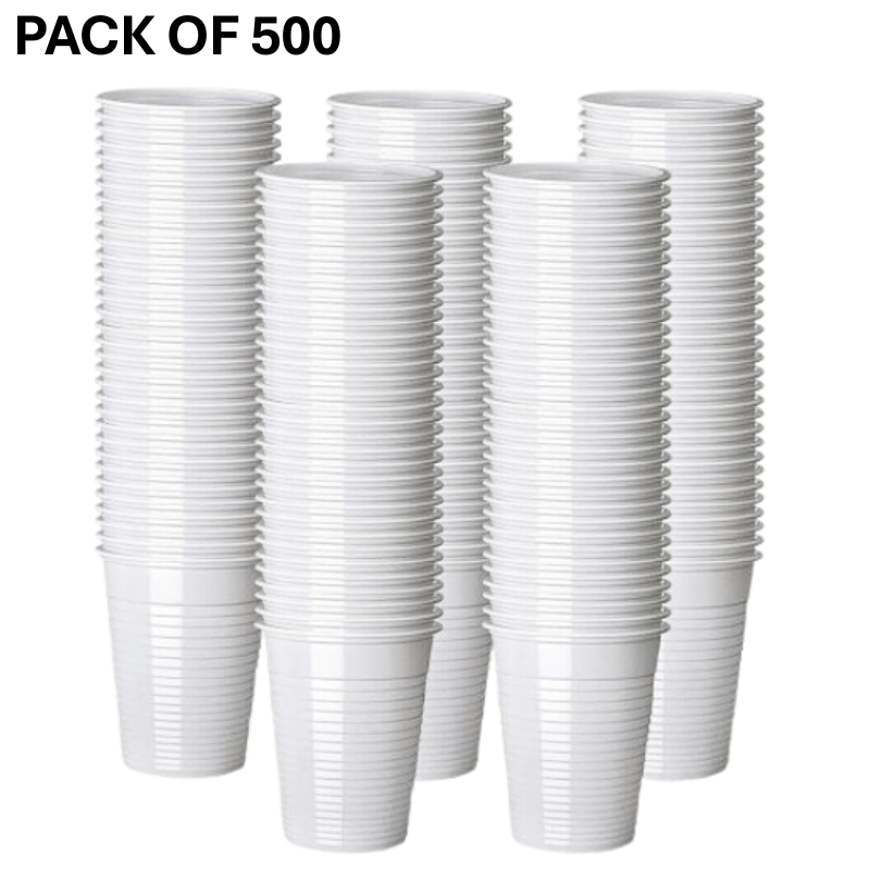 TEMU 500pcs White Plastic Cups, Disposable Plastic Cups, 7oz/180ml, Disposable Tumblers, Plastic Glasses, Heavy Duty, Small Cups, Best For Party &