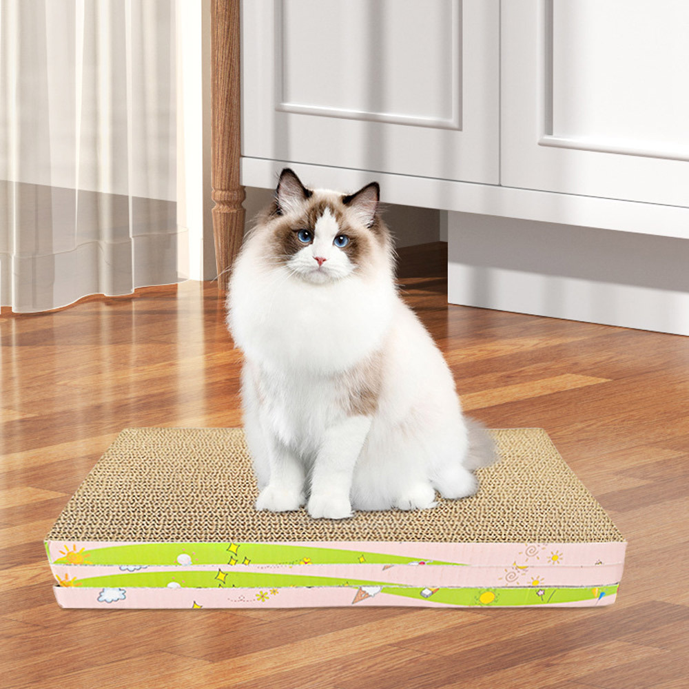 TEMU 5pcs Cat Scratching Board, Cardboard Scratcher, Corrugated Paper Kitten Toys Anti-scratch For Furniture Protection Keep Healthy Boredom Training