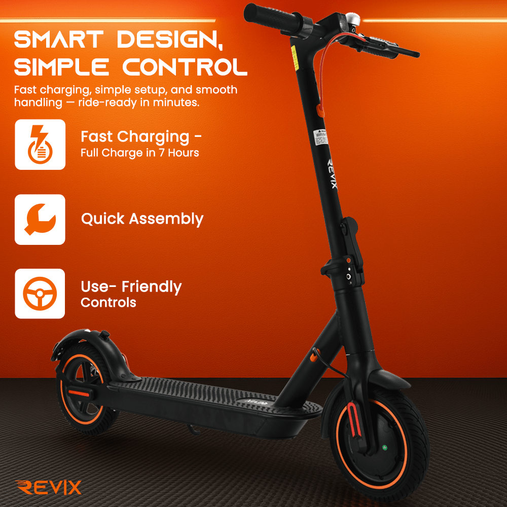 REVIX Pulse S300 Electric Scooter – 350W Motor, Foldable, 25km/h Max Speed, LED Display, 8.5