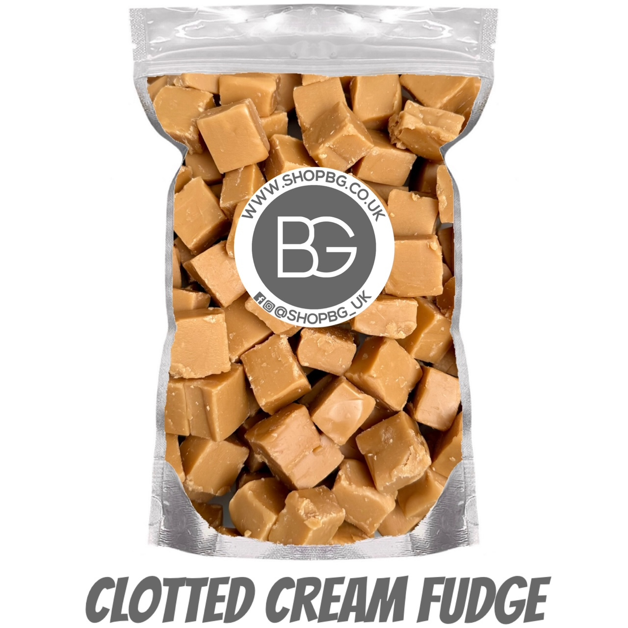 TEMU Bg 700g Clotted Cream Fudge Candy Sweeties Re-sealable Pouch Creamy Clotted Cream Fudge 700g Bag