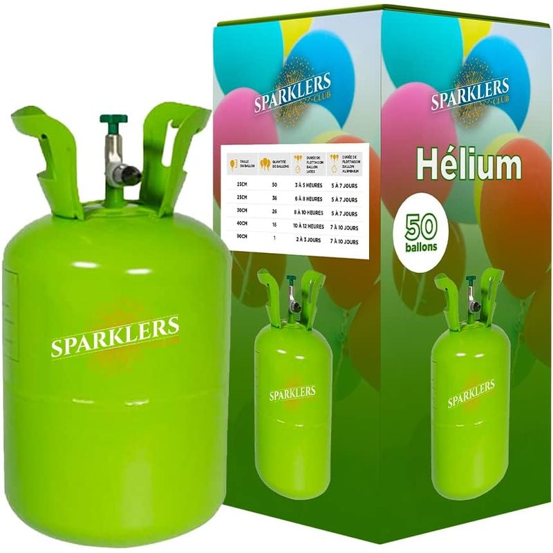 TEMU Bouteille Gaz Hélium pour 50 Ballons gonflables, de 0, 42m3 - Grande Bouteille Jetable, ballon pour Anniversaire, Mariage et Fête - Livraison