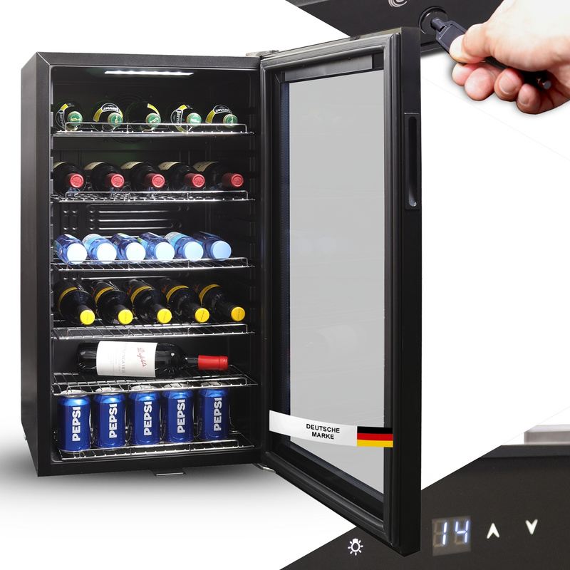 Refrigerator Model - Quiet Beverage Refrigerator With Led, Touchscreen & Lock Small Bottle Refrigerator /60/100l