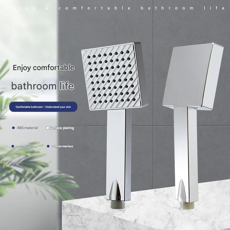 Image of Shower Head Booster Household Shower Set, Enlarged Square Handheld Shower Head, Including Shower Head And 180cm Water Pipe, Suitable For Daily And Indoor Use