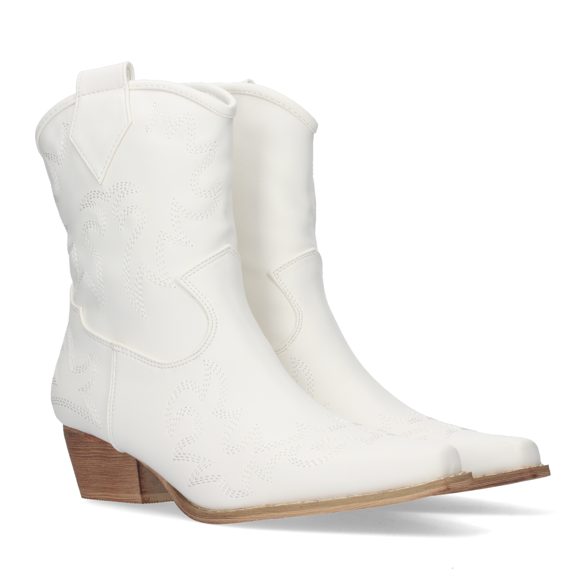 Comfortable Low Heel Ankle Boot For Women With Embroidery On The Ankle And Toe And Zipper Closure