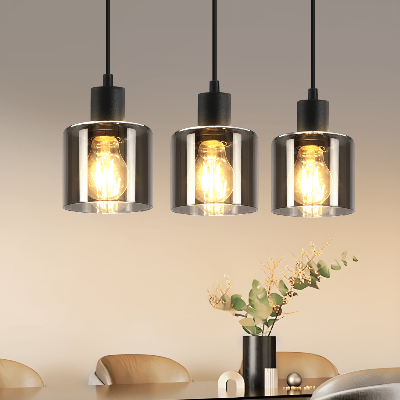 Hanging Lamp Black - Dining Table Lamp Hanging E27 -flame Hanging Lamp Dining Room Lamp Industrial Pendant Lamp Retro For Living Room Hotel Office (without Light Bulb)