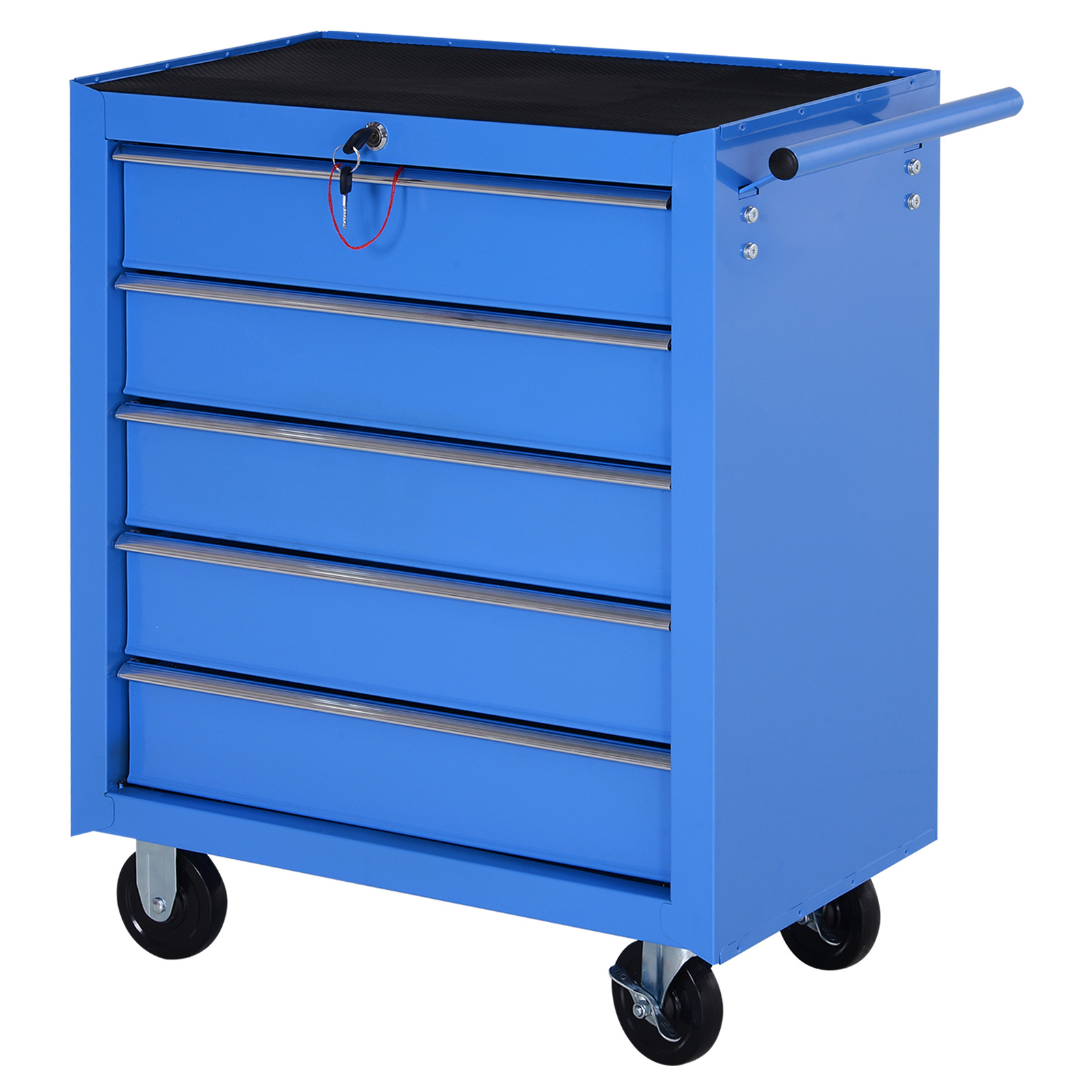   mobile workshop tool   with 5 drawers 4 wheels steel sheet red