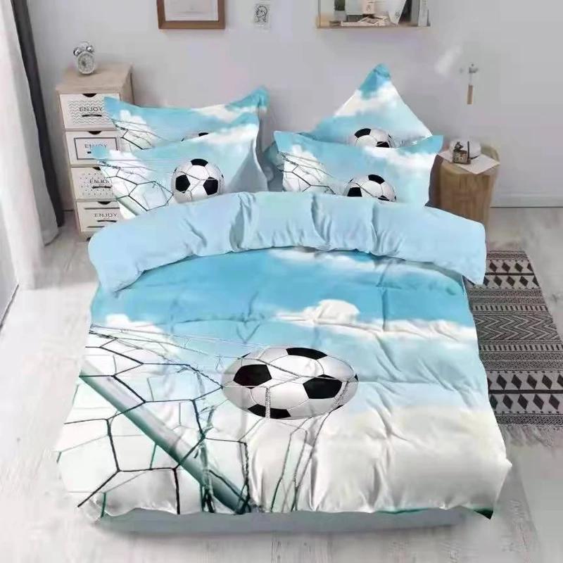 TEMU Football-themed Bedding Set In 3 Parts - Football, Bed, Football, Football Bedding, Football-themed Bedding, Ball-themed Bedding Set, 3-part