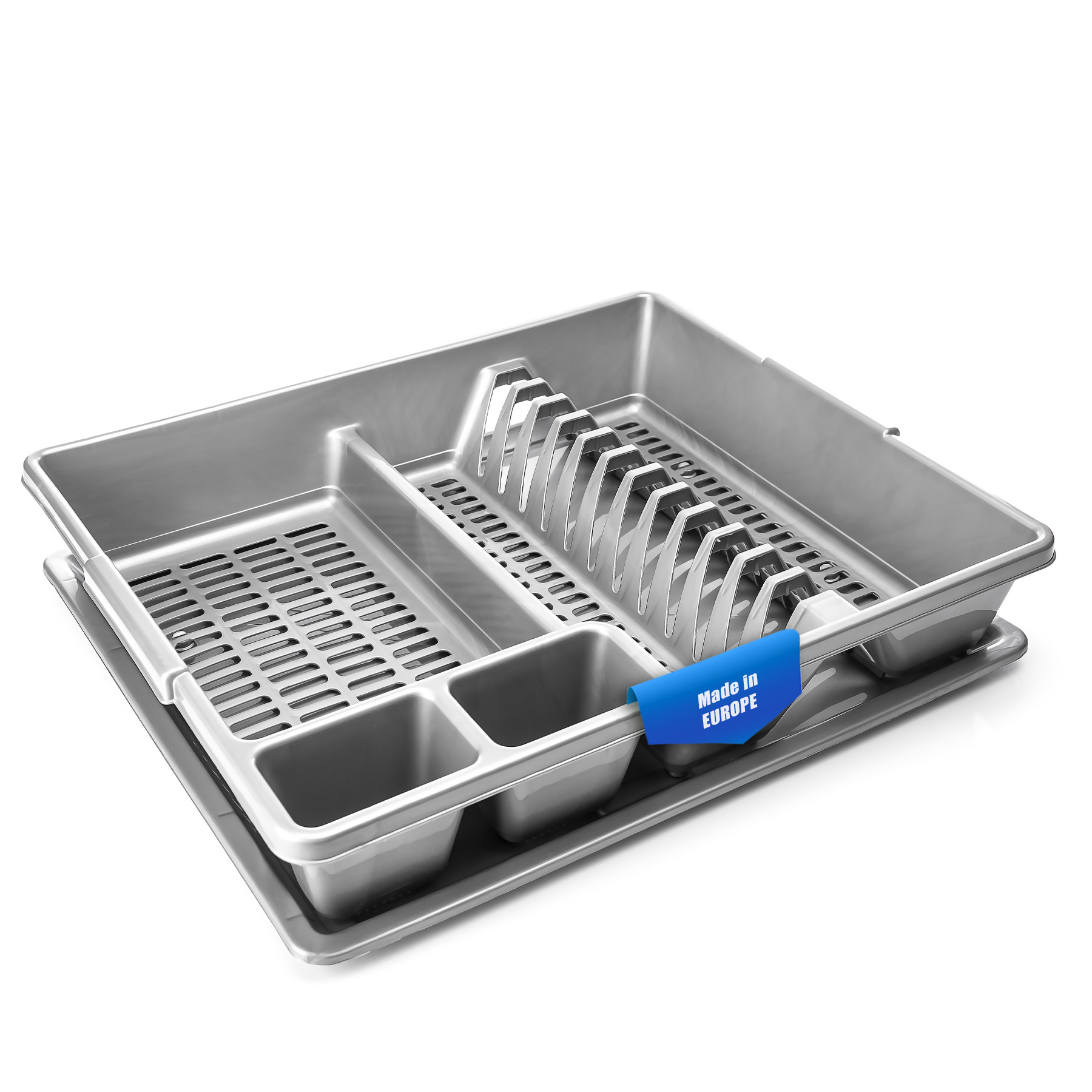 Image of Bigdean Dish Rack Drainer Basket Gray 48x39x9.5cm (lxbxh) Dish Basket Drainer For Sink - Made Of Break-resistant Plastic