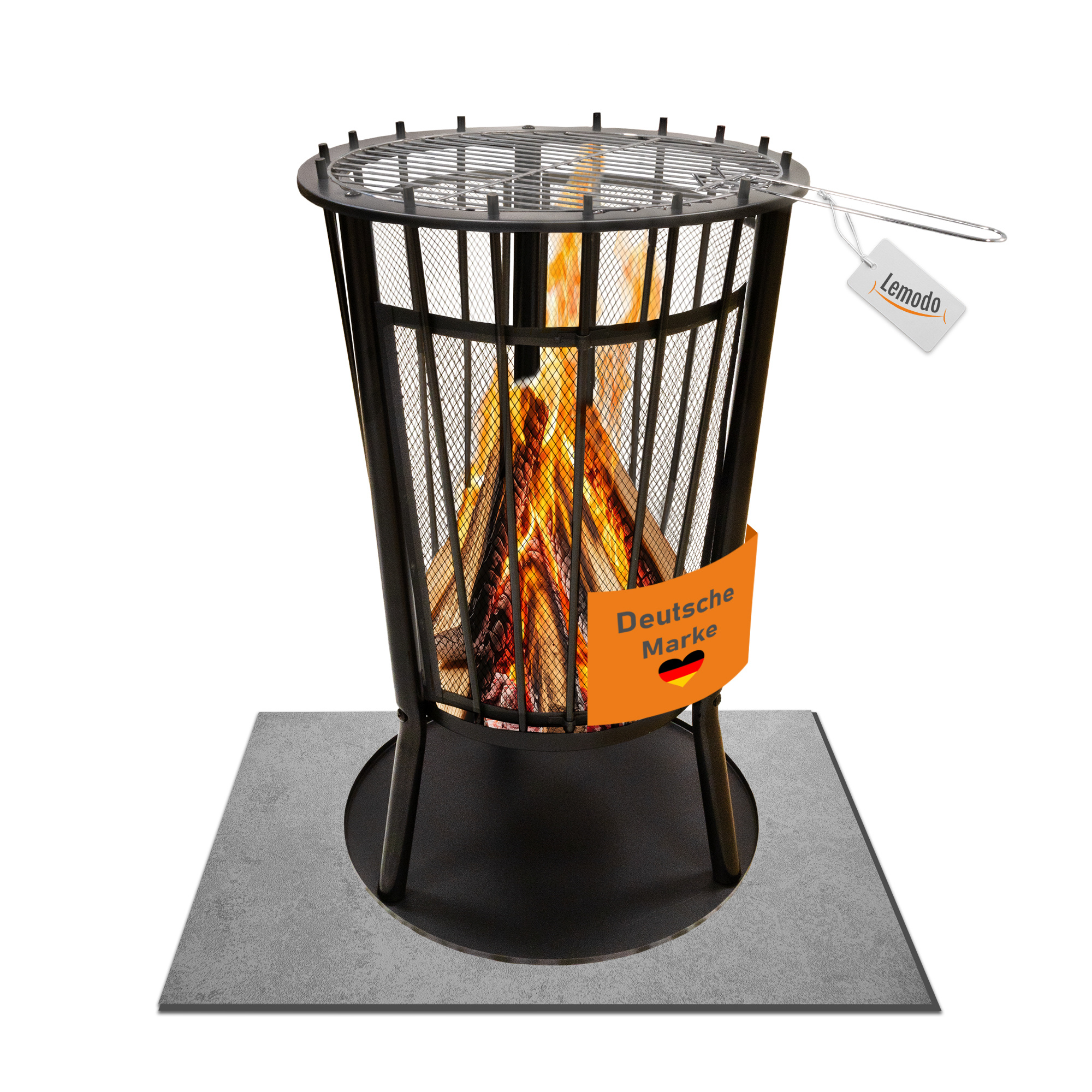 Fire Basket With Grill Grate And , Fire Bowl 65cm High