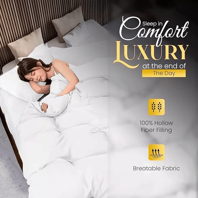 Feels Like Down Hotel Quality DUVET QUILT 13.5 & 15 Tog | Super Soft Microfiber Covered Filled with Hollow Fiber - Best for Winter - Machine Washable - Warm and Cozy All Sizes UK.