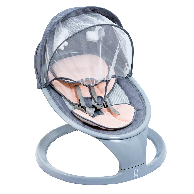 Prijenosni pametni električni ljuljač W5 BUF BOOF, multifunkcionalan, Bluetooth veza, 5 načina pokreta, daljinski upravljač, EasyTouch funkcija, roza