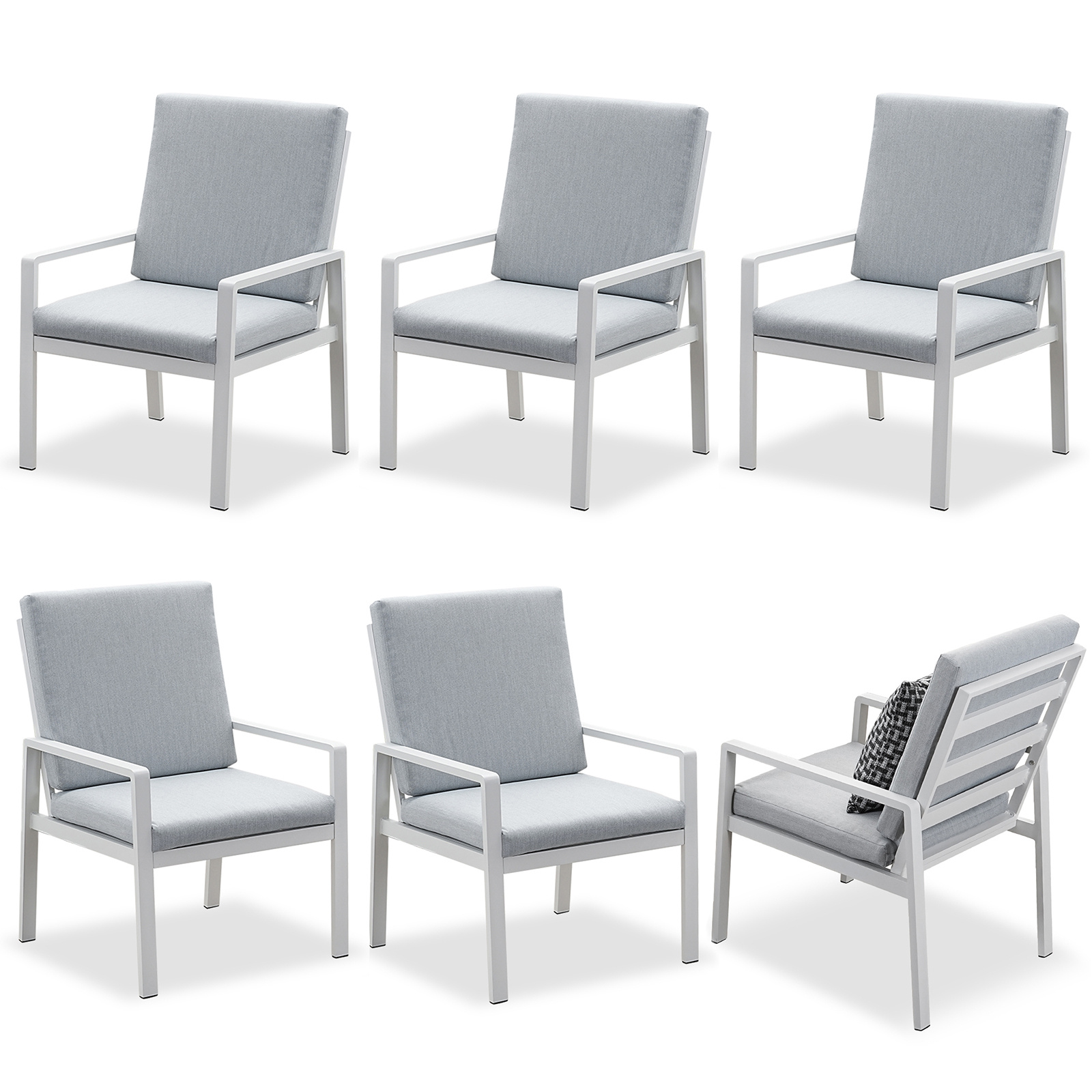 Image of Aluminum Garden Chairs (set Of 6/4/2 Dining Chairs, 60x68x85 Cm, Supports Up To 140 Kg), Weather-resistant Garden Furniture Set