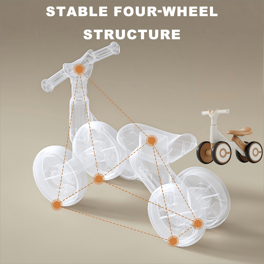 Baby Balance Bike Toys Silent Wheels Walker Toddler Riding Scooters Toys 4 Wheels Bike for Boys Girls Gifts