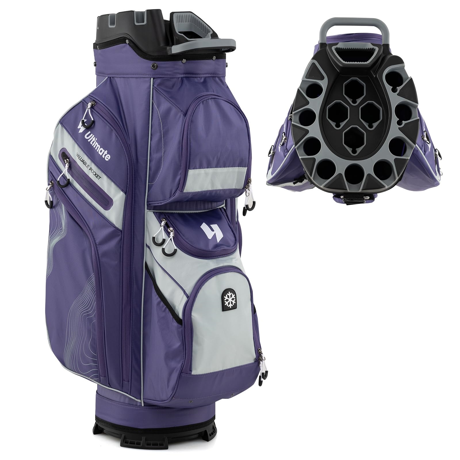Image of Golf Bag, Lightweight Golf Cart Bag With 14-division & Carrying Strap, Portable Golf Bag With Rain Hood & 11 Pockets, Water-resistant Golf Cart Bag For