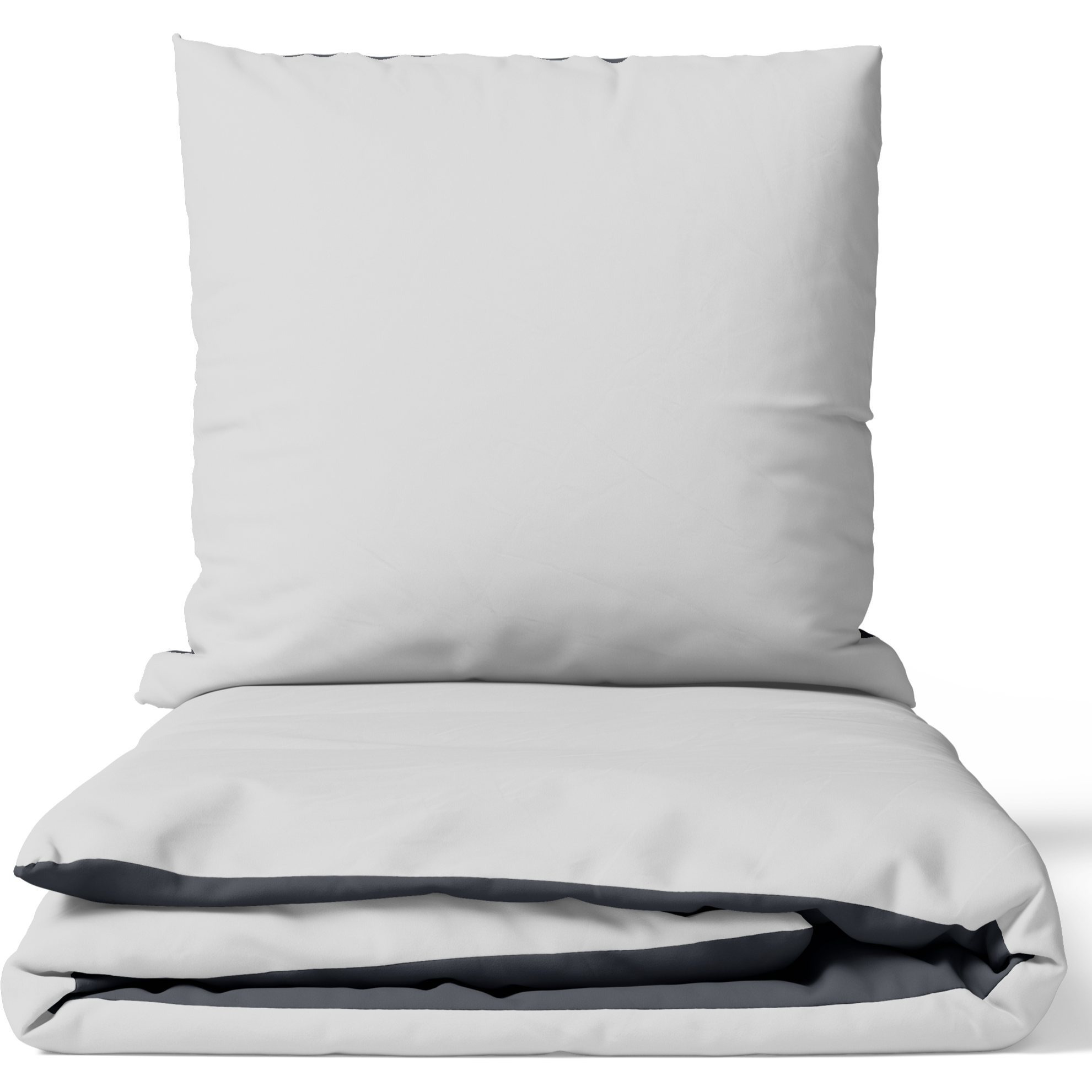 Image of High-quality Satin Cotton Bedding Set In Grey, Black, Burgundy, Beige, Petrol Green, Brown, Solid Color Uni Design With Reversible Side, , Modern Minimalist Pillowcase 80x80 Cm With Zipper