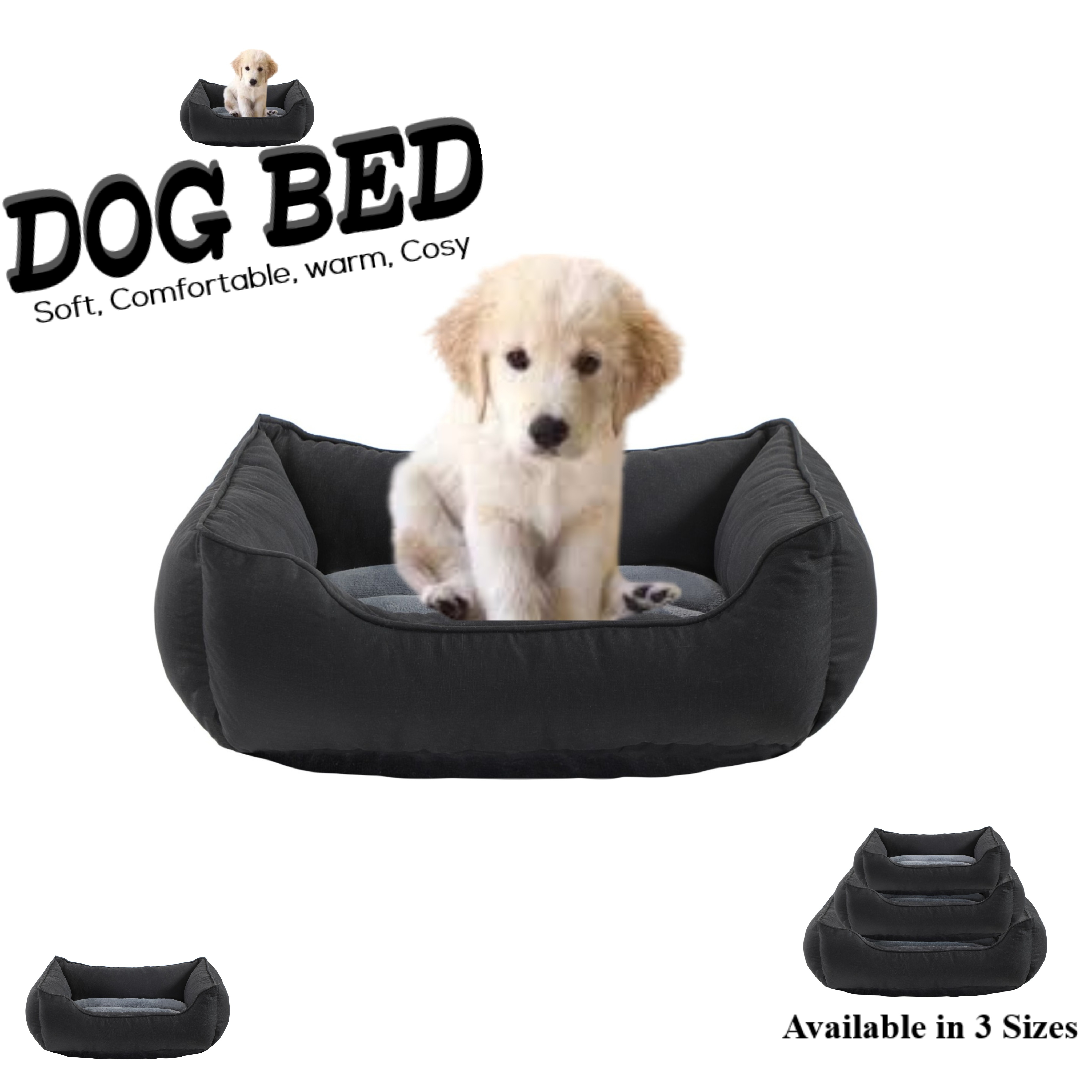 Washable Rectangle Dog Bed Pet Cushion with Comfy Nesting Design