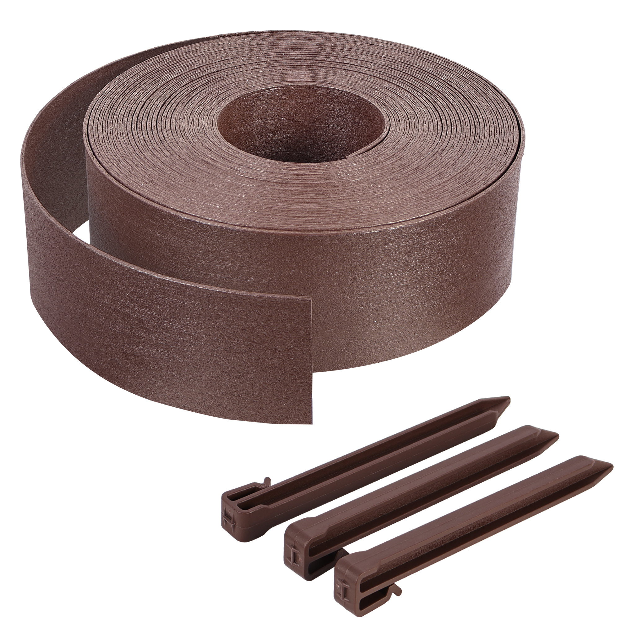 TEMU VOUNOT Bordure de Jardin en PE Rouleau de 20m Hauteur 8cm avec 12 Piquets Ancrage - Bordure Pelouse Flexible pour Délimiter Allées et Massifs de