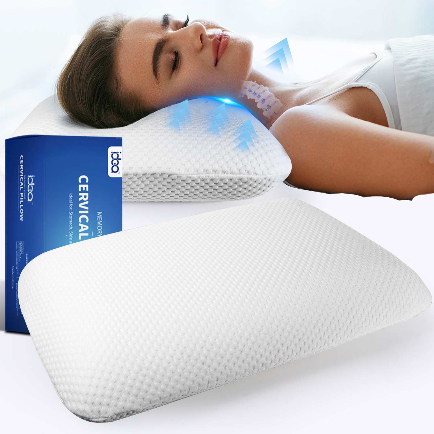 Memory Foam Pillow – Ergonomic Shape, Breathable Cover, Washable, Suitable For Sleeping (40 X 60 Cm)