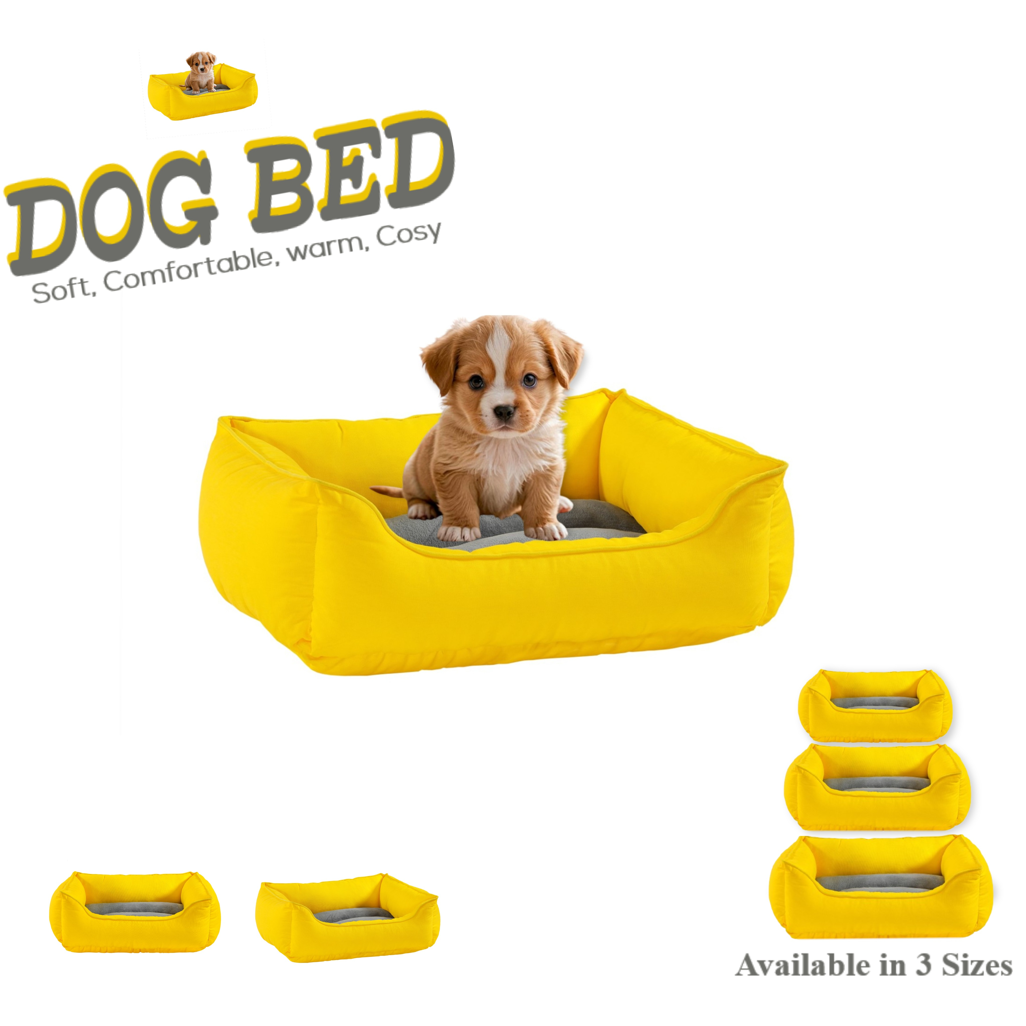 Washable Rectangle Dog Bed Pet Cushion with Comfy Nesting Design