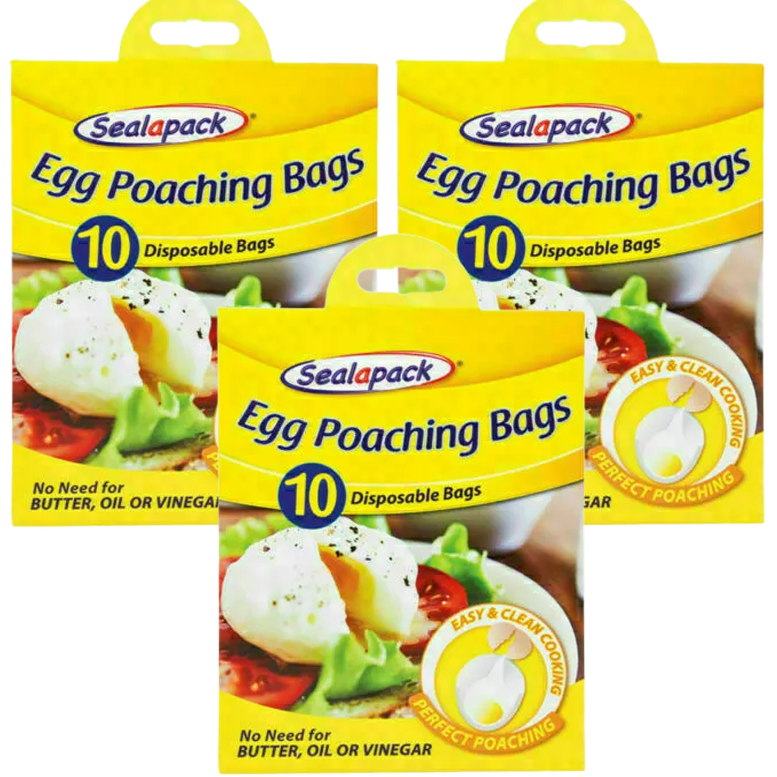 TEMU 3 X Egg Poaching Bags 10 Per Pack (total 30) Easy Poached Egg Cooking Pouches