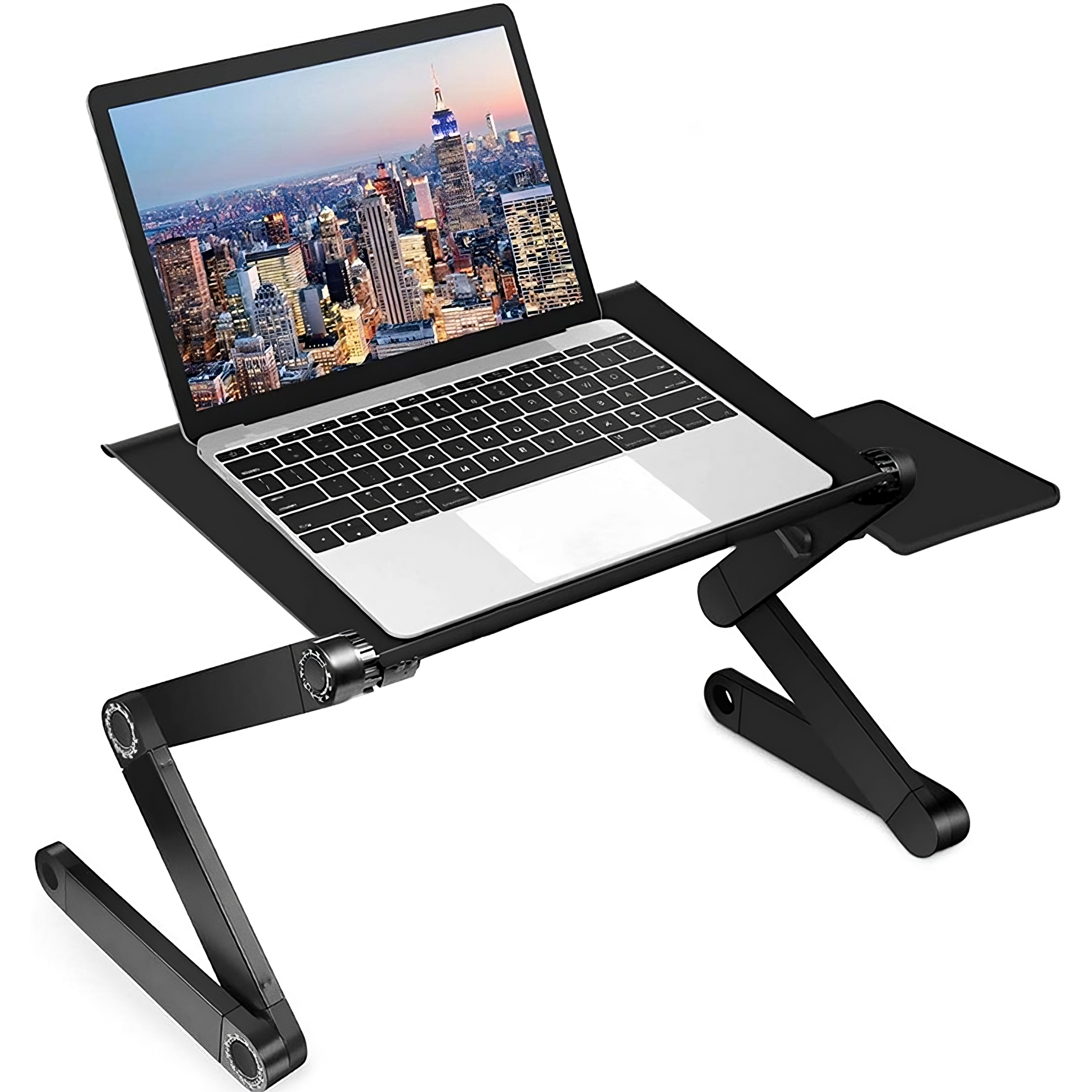 E-shop RETOO Connect Faltbarer Laptop-Ständer, Verstellbar mit Belüftungslöchern, Mauspad, Ergonomisch, Kompakt, Aluminium, Höhe & Neigung verstellbar,