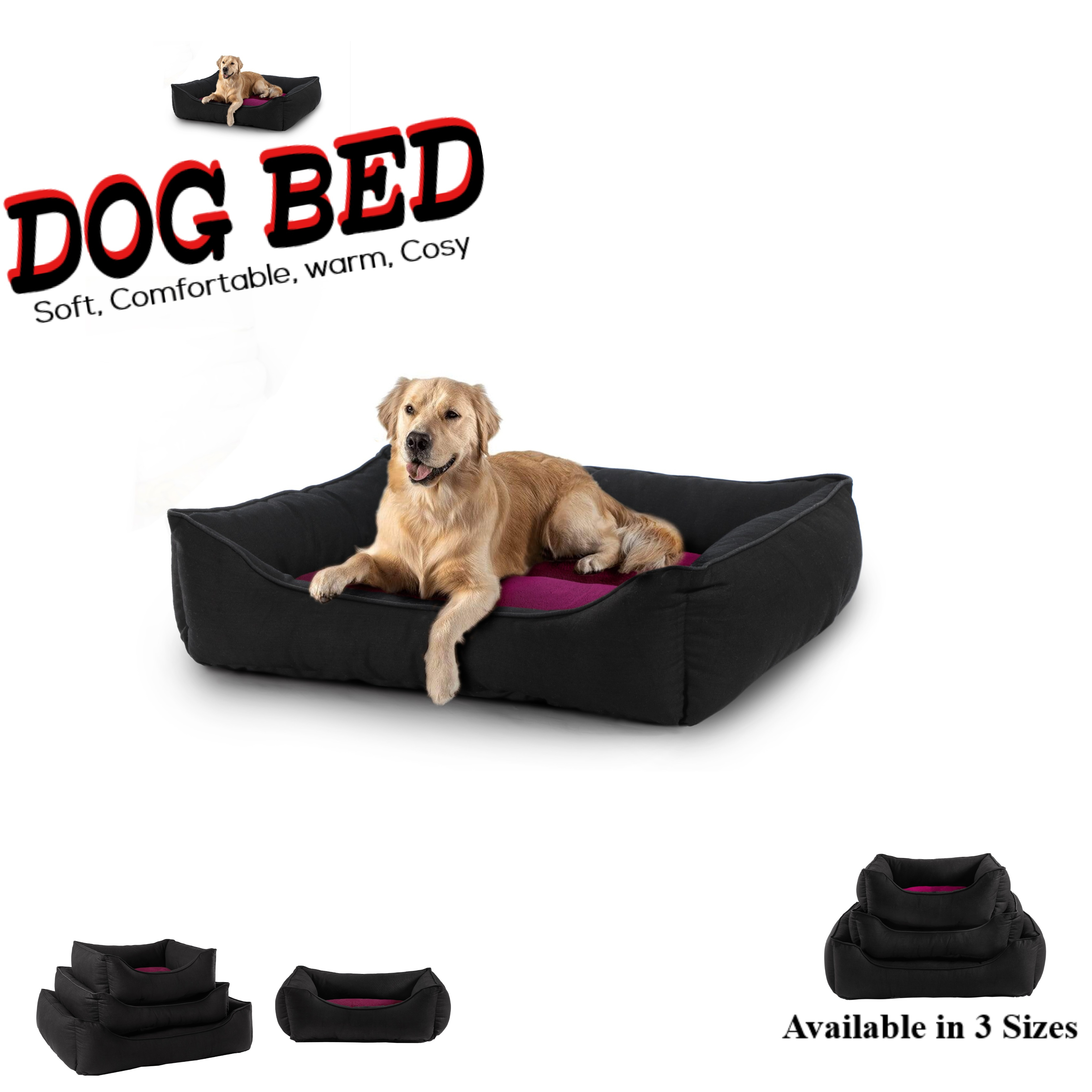 Washable Rectangle Dog Bed Pet Cushion with Comfy Nesting Design