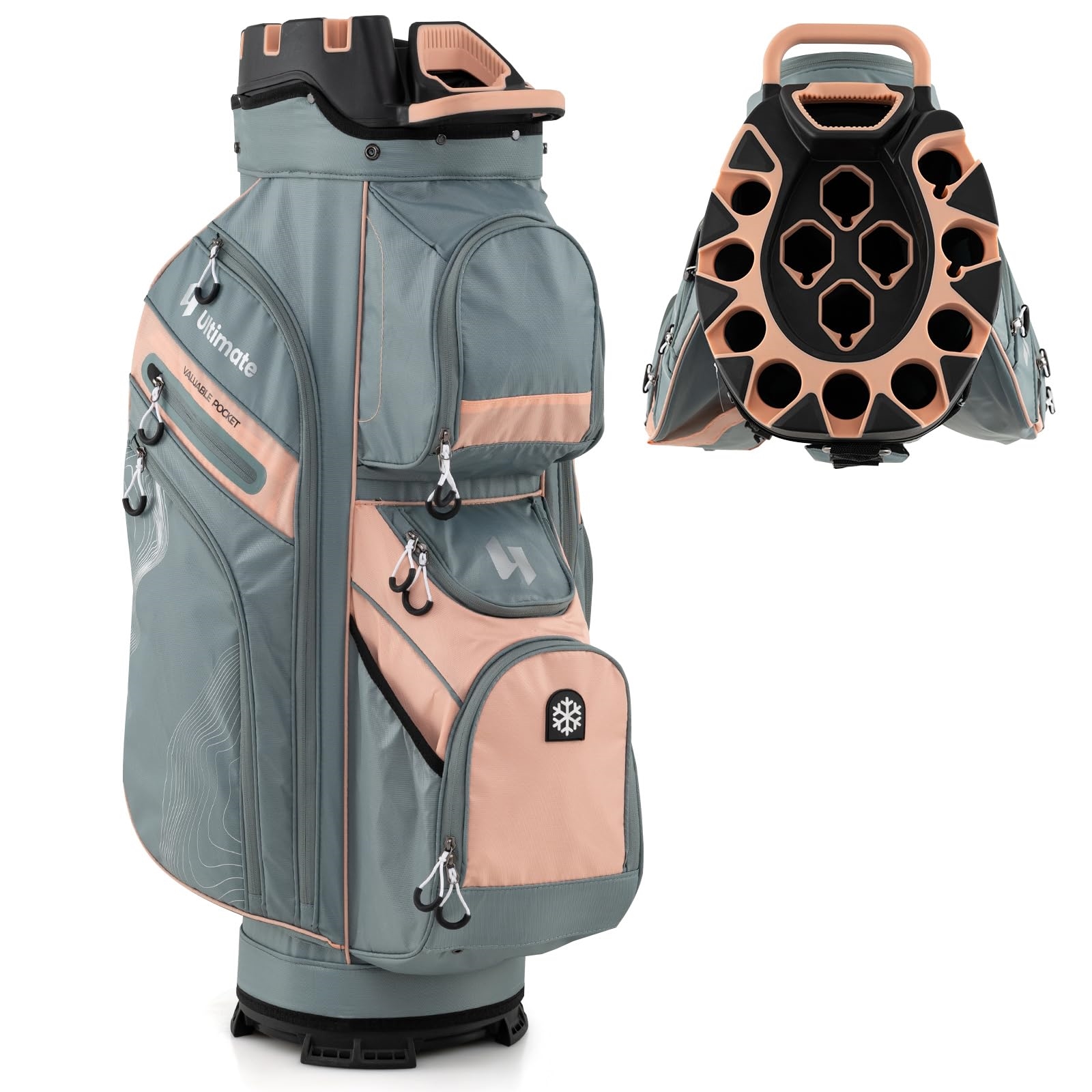 Image of Golf Bag, Lightweight Golf Cart Bag With 14 Compartments & Shoulder Strap, Portable Golf Bag With Rain Hood & 11 Pockets, Water-repellent Golf Cart Bag For