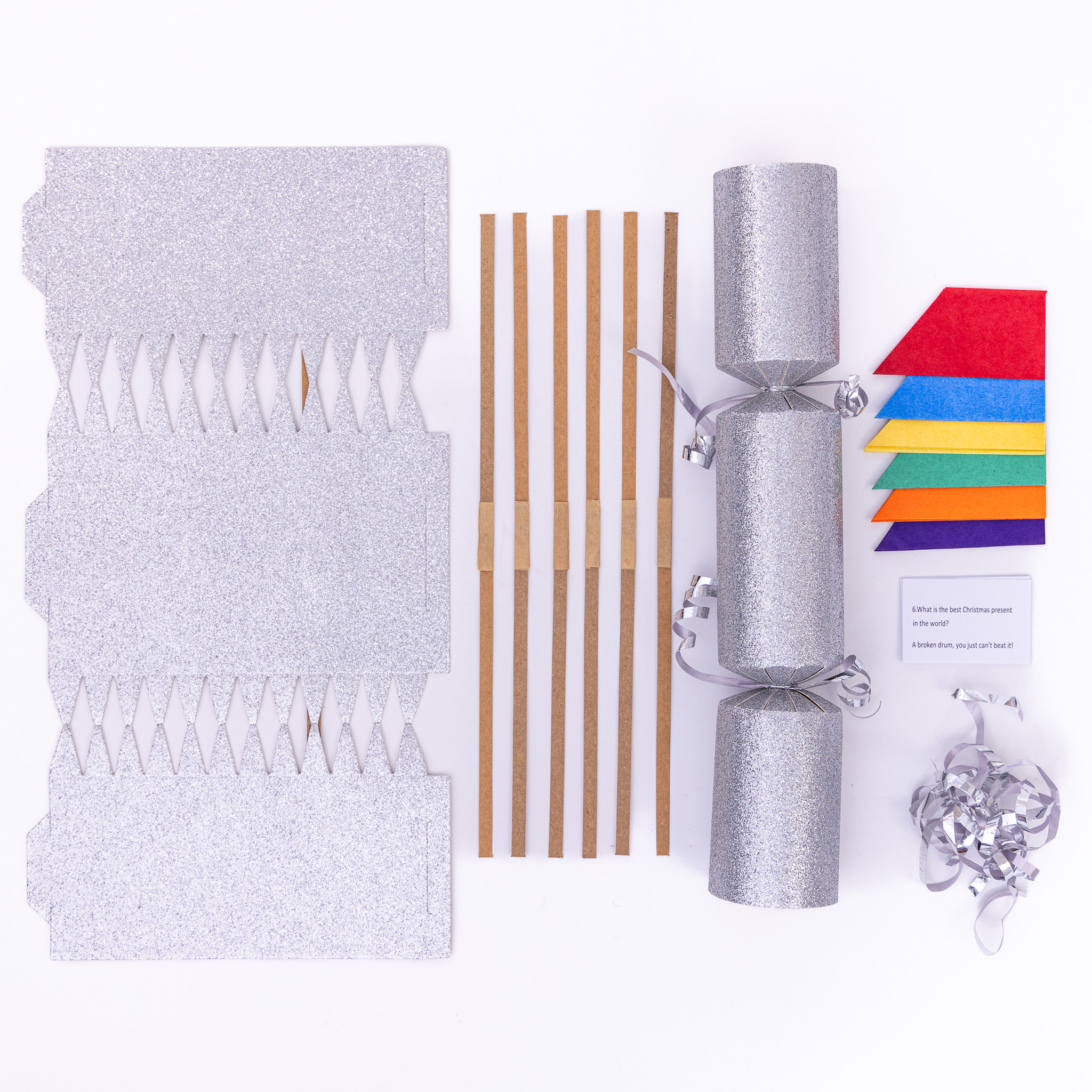 TEMU Evelay 12-pack Diy Glitter Christmas Crackers Kit – Make Your Own Holiday Crackers With Hats, Jokes, Snaps & Ribbons – Fun Activity & Festive