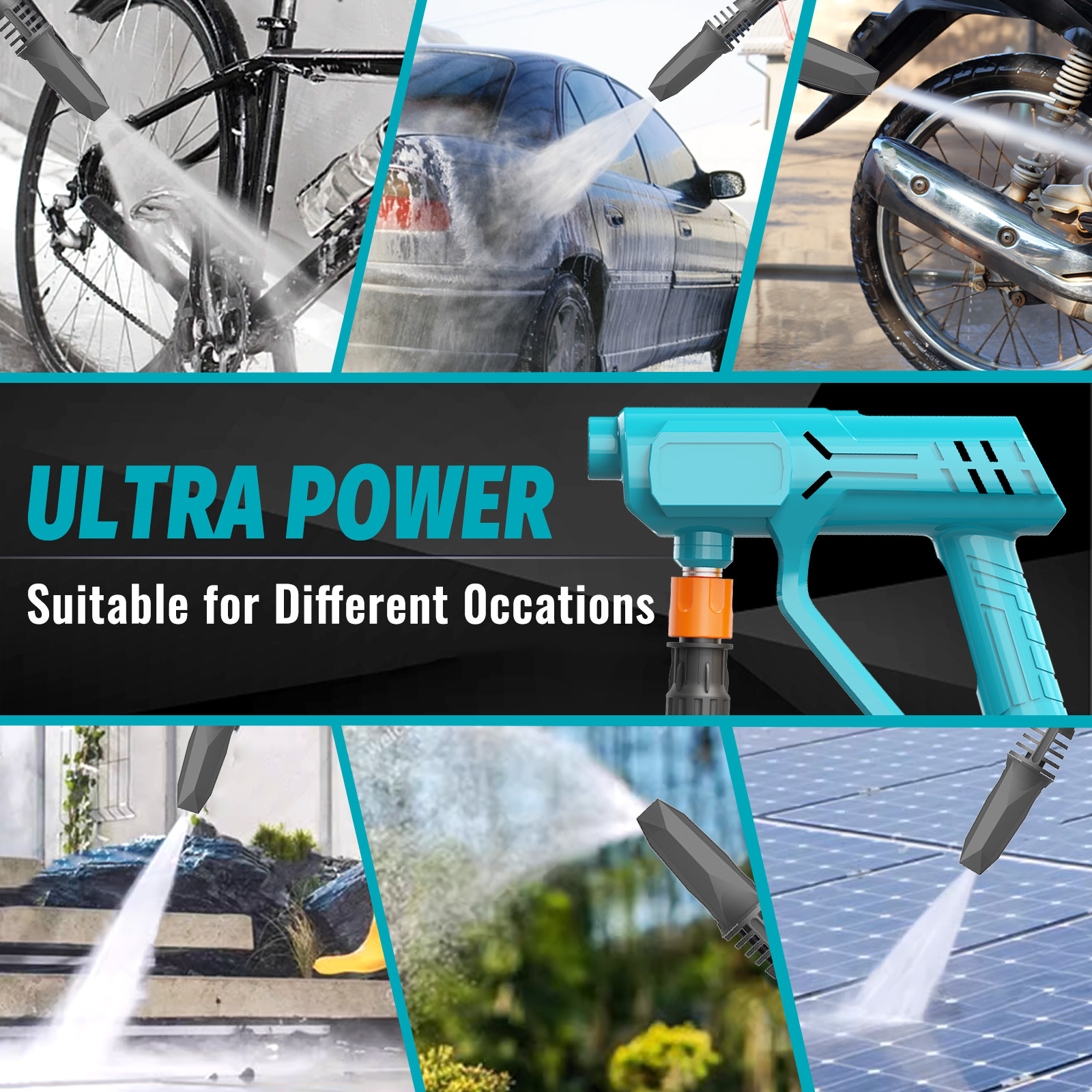 battery pressure washer for makita 18 v battery, with 2 x 3000 mah battery and charger, for washing garden, carpet cleaning irrigation Product details 4