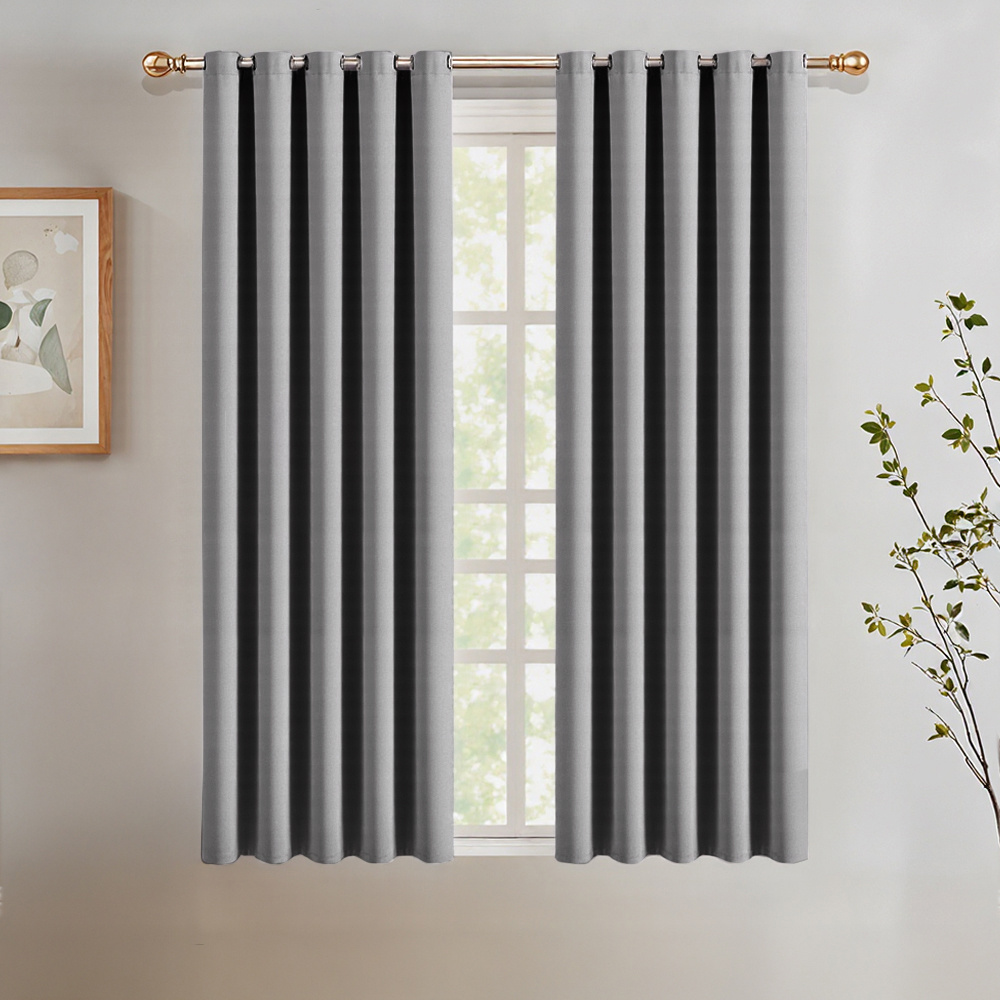 TEMU 2 Panel Blackout Curtains Set, Premium Stainless Steel Eyelet Curtains For Living Room Bedroom, Thermal Insulated Window Curtain Drapes, Noise