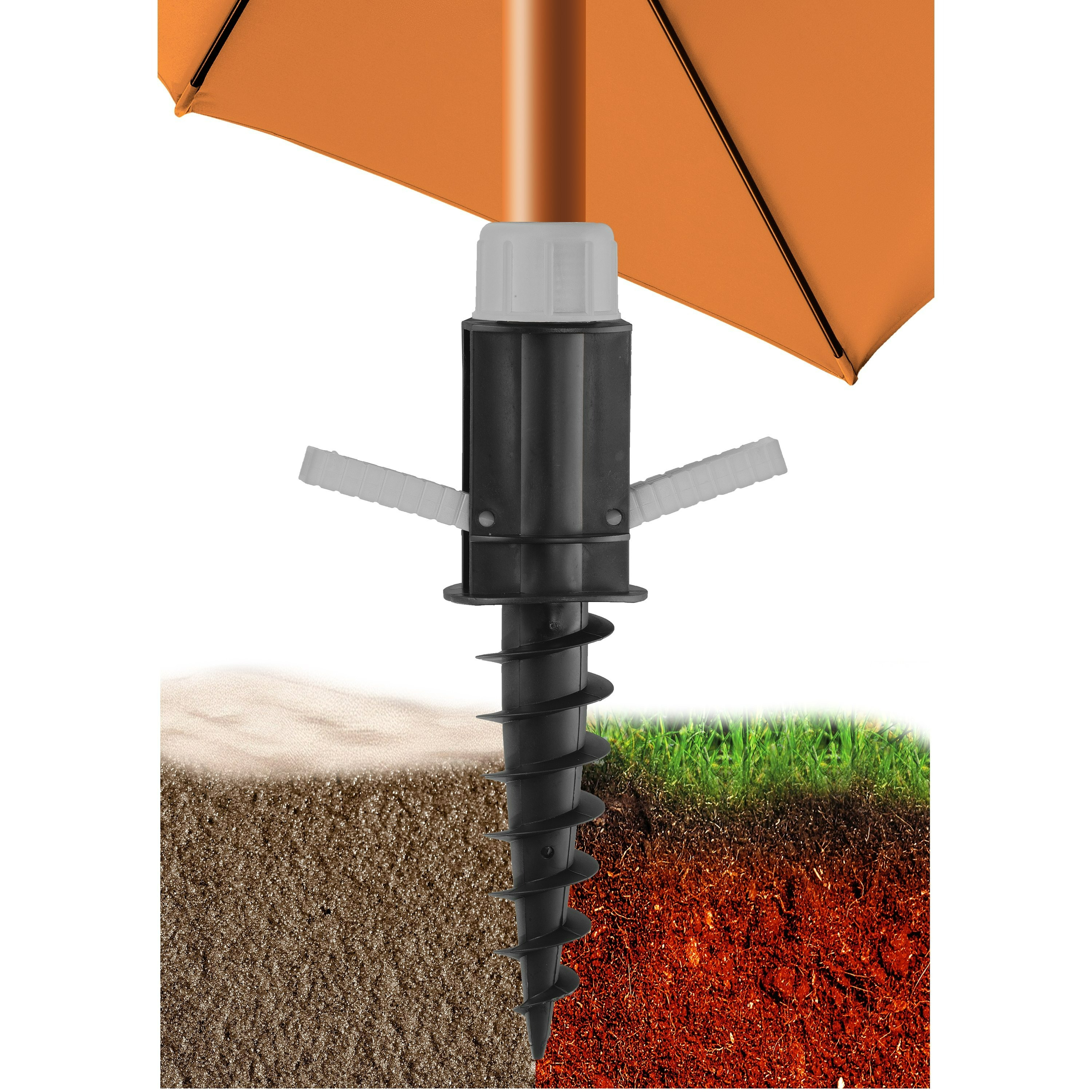 Image of Lindenstein Beach Umbrella Stand, - Ground Sleeve For Umbrella To Screw Ground - Stable Beach Umbrella Stand, Umbrella Holder
