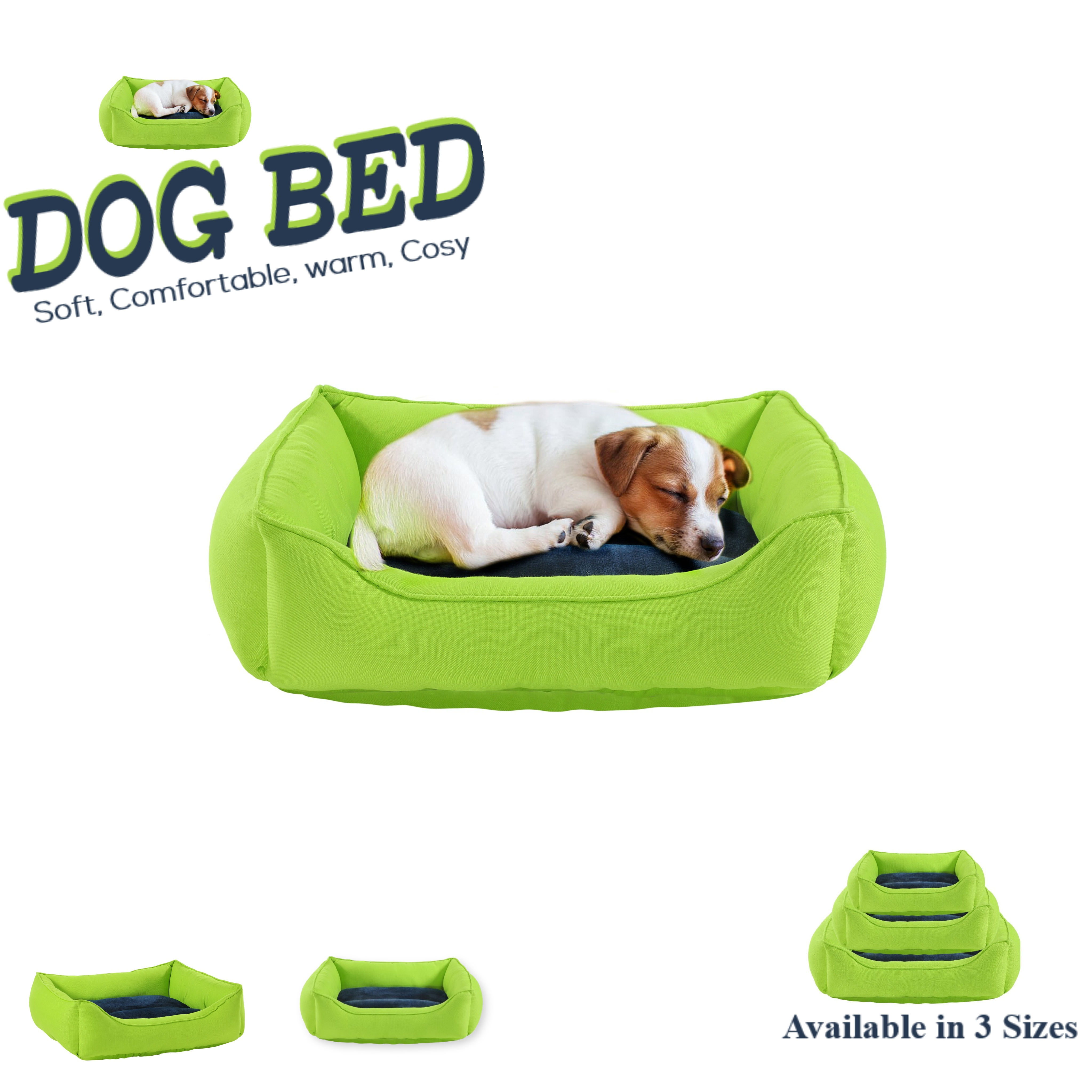 Washable Rectangle Dog Bed Pet Cushion with Comfy Nesting Design