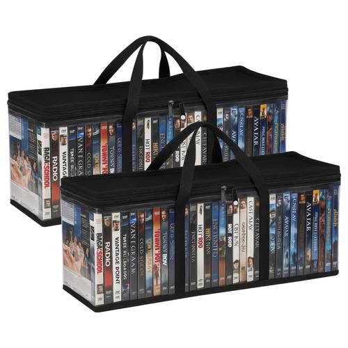 3pcs 2pc dvd storage boxes portable cd storage boxes to 66 discs dvd storage case with sturdy carrying handles for home or travel 58 22 13cm