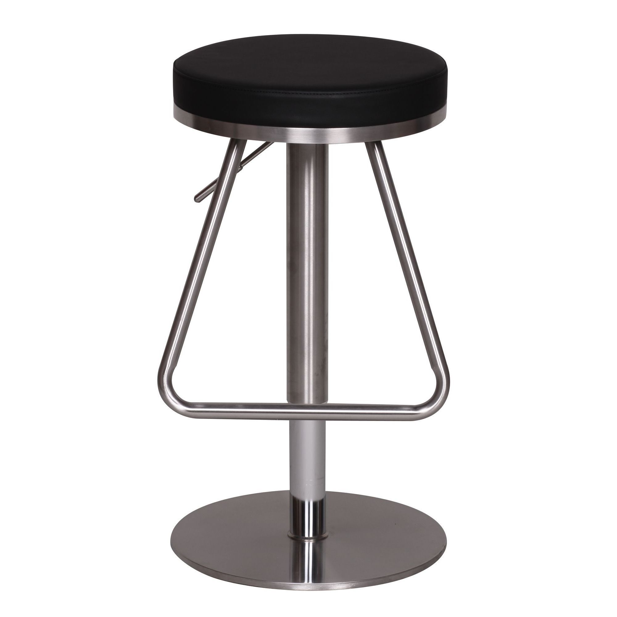 Stainless Stool With Height-adjustable Seat 54 - 79 Cm, Chair, Padded Bistro Stool, Counter Stool, Modern Bar Chair